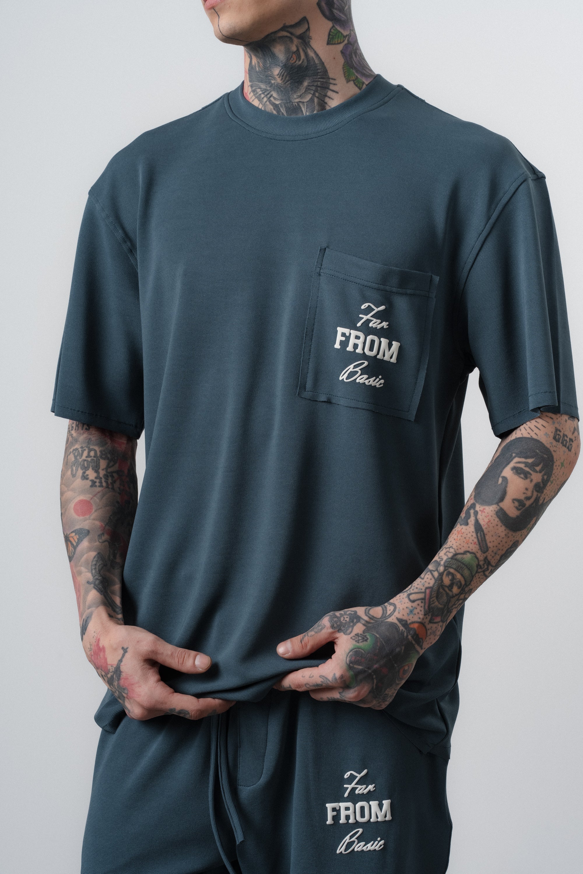 Far From Basic Regular Fit Set Petrol Blue