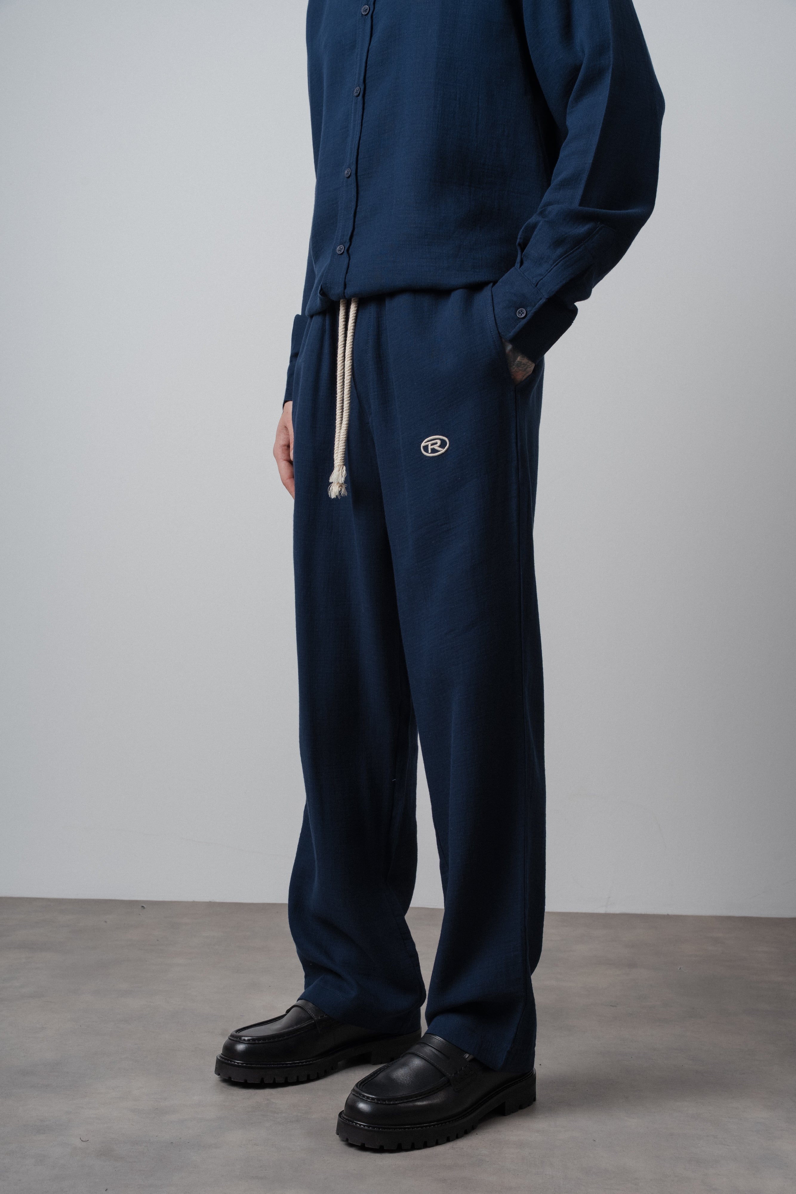 Muslin Baggy Sweatpant Navy
