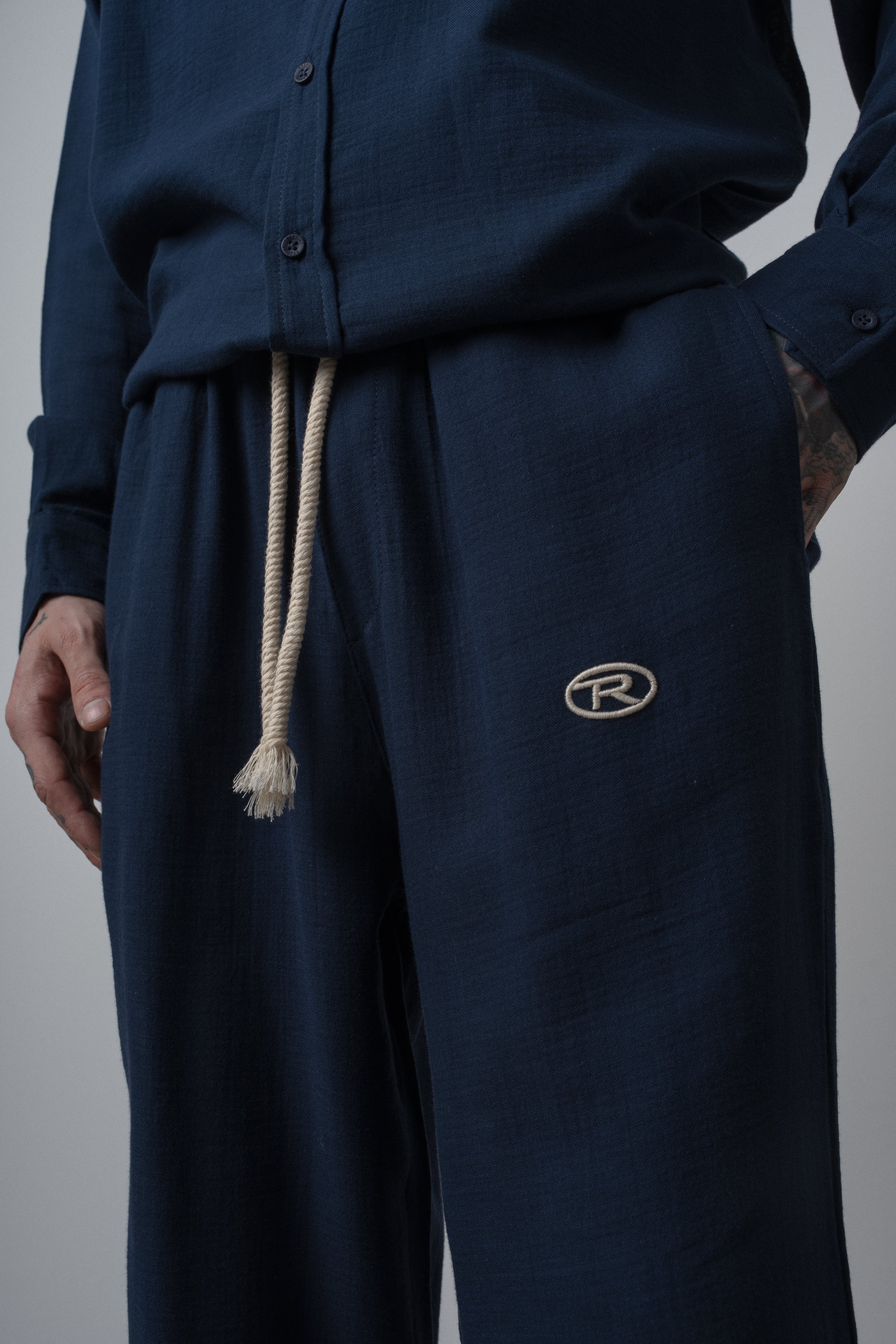 Muslin Baggy Sweatpant Navy