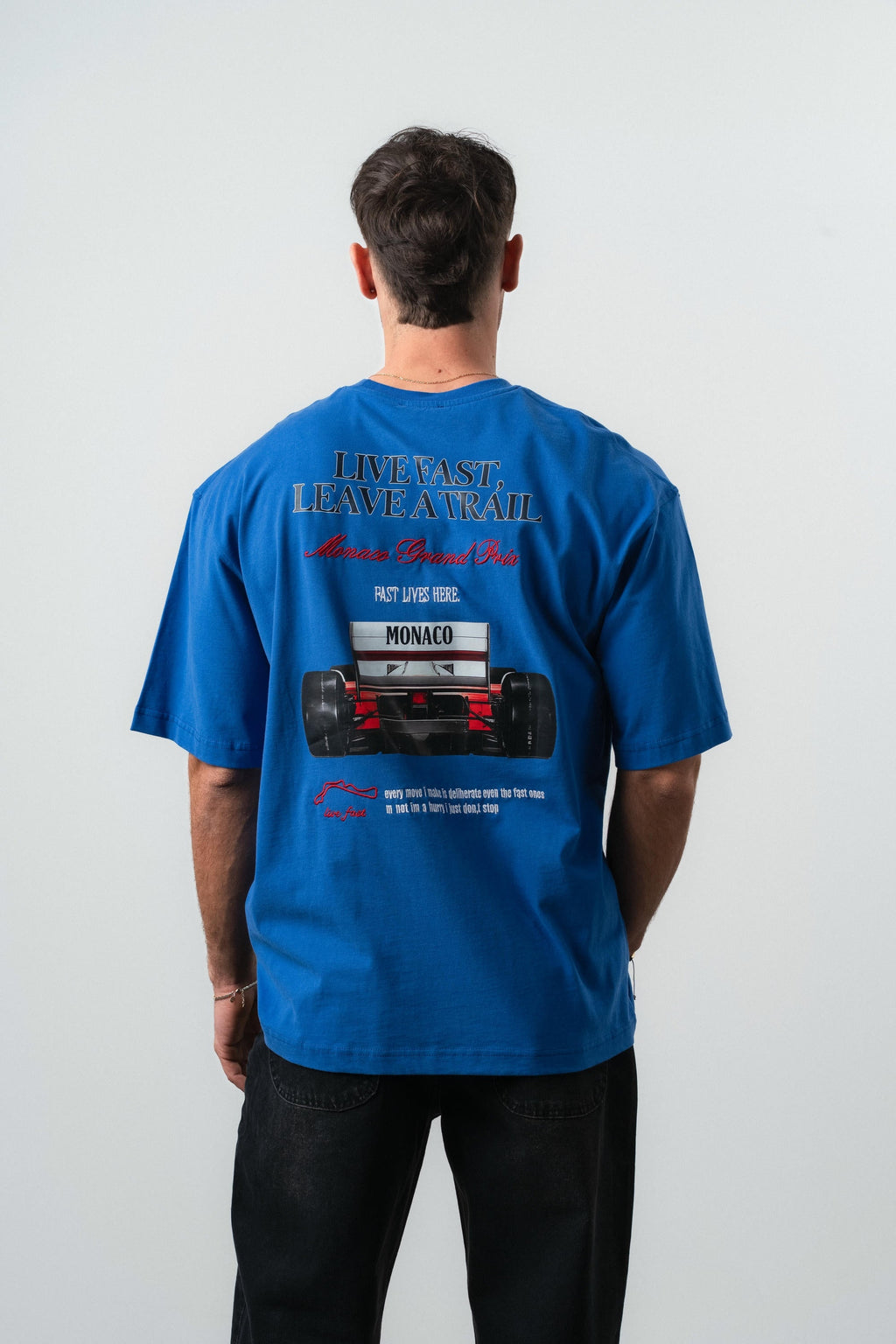 Live Fast Oversized T-Shirt Blue