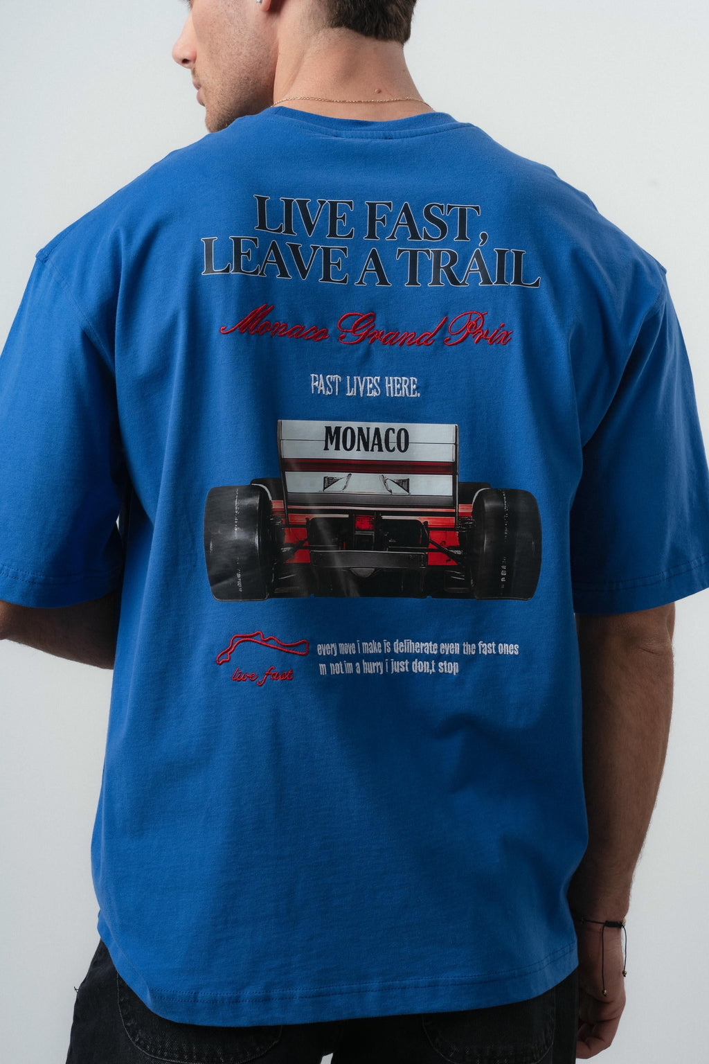 Live Fast Oversized T-Shirt Blue