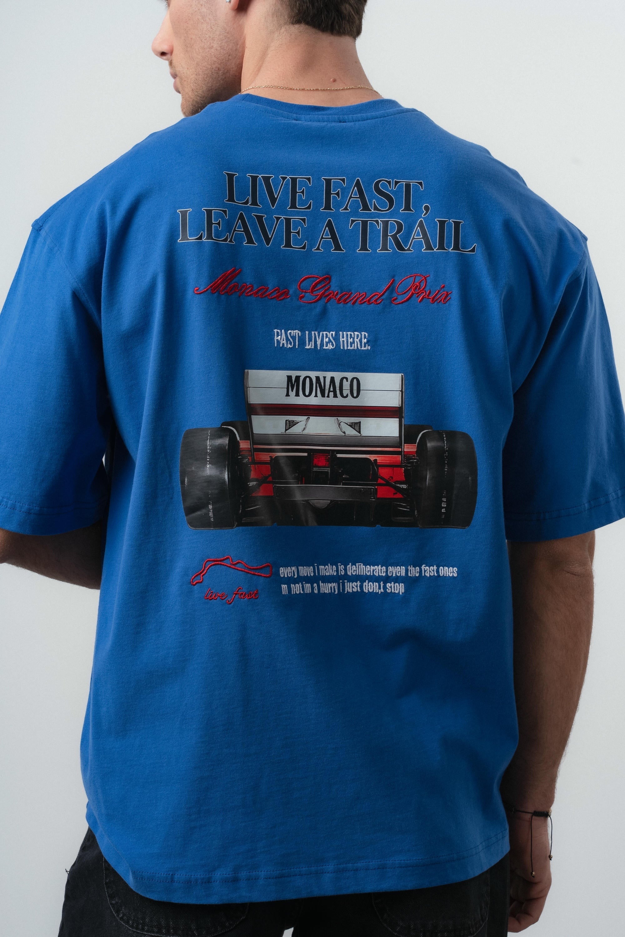 Live Fast Oversized T-Shirt Blue