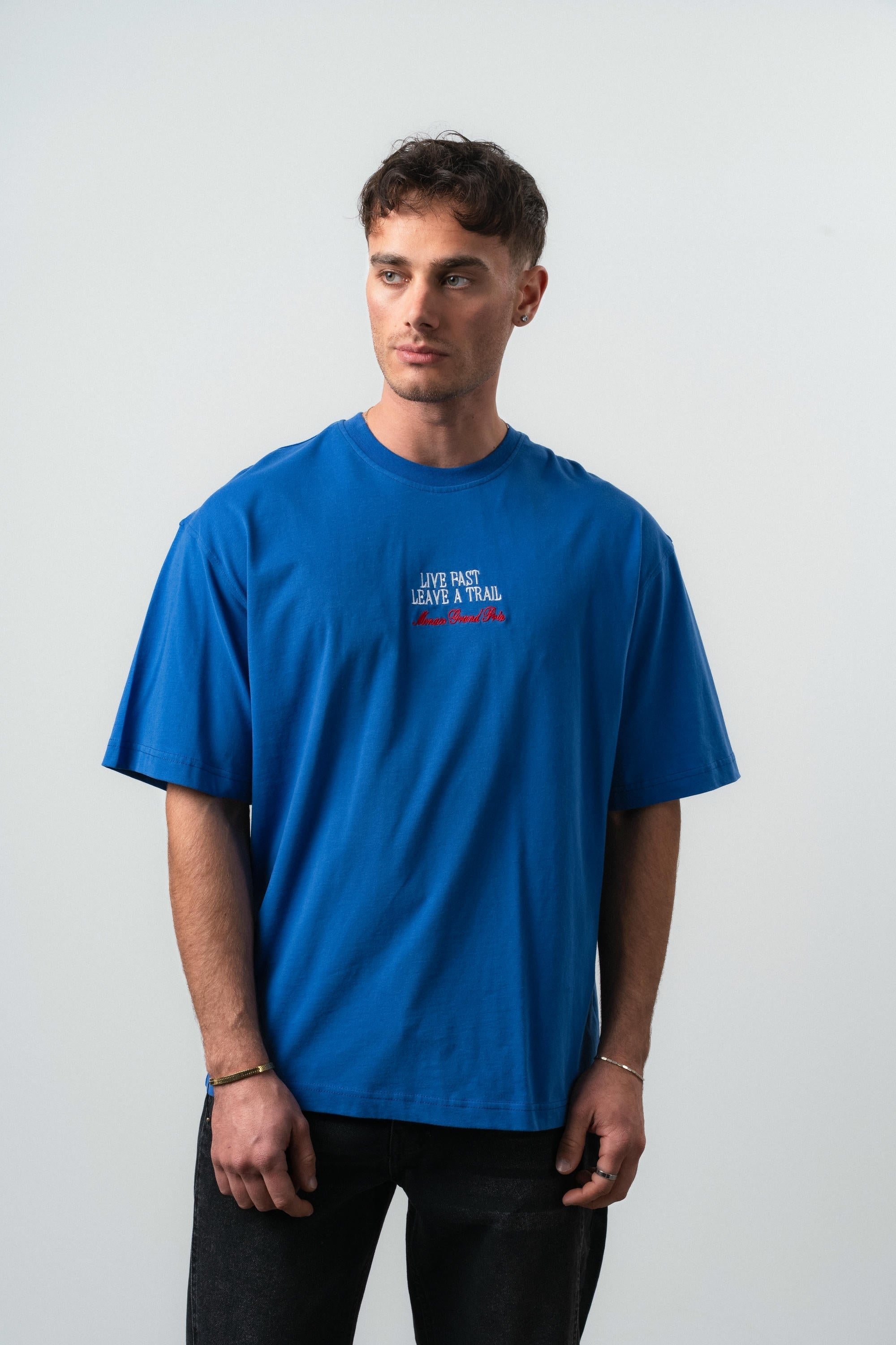 Live Fast Oversized T-Shirt Blue