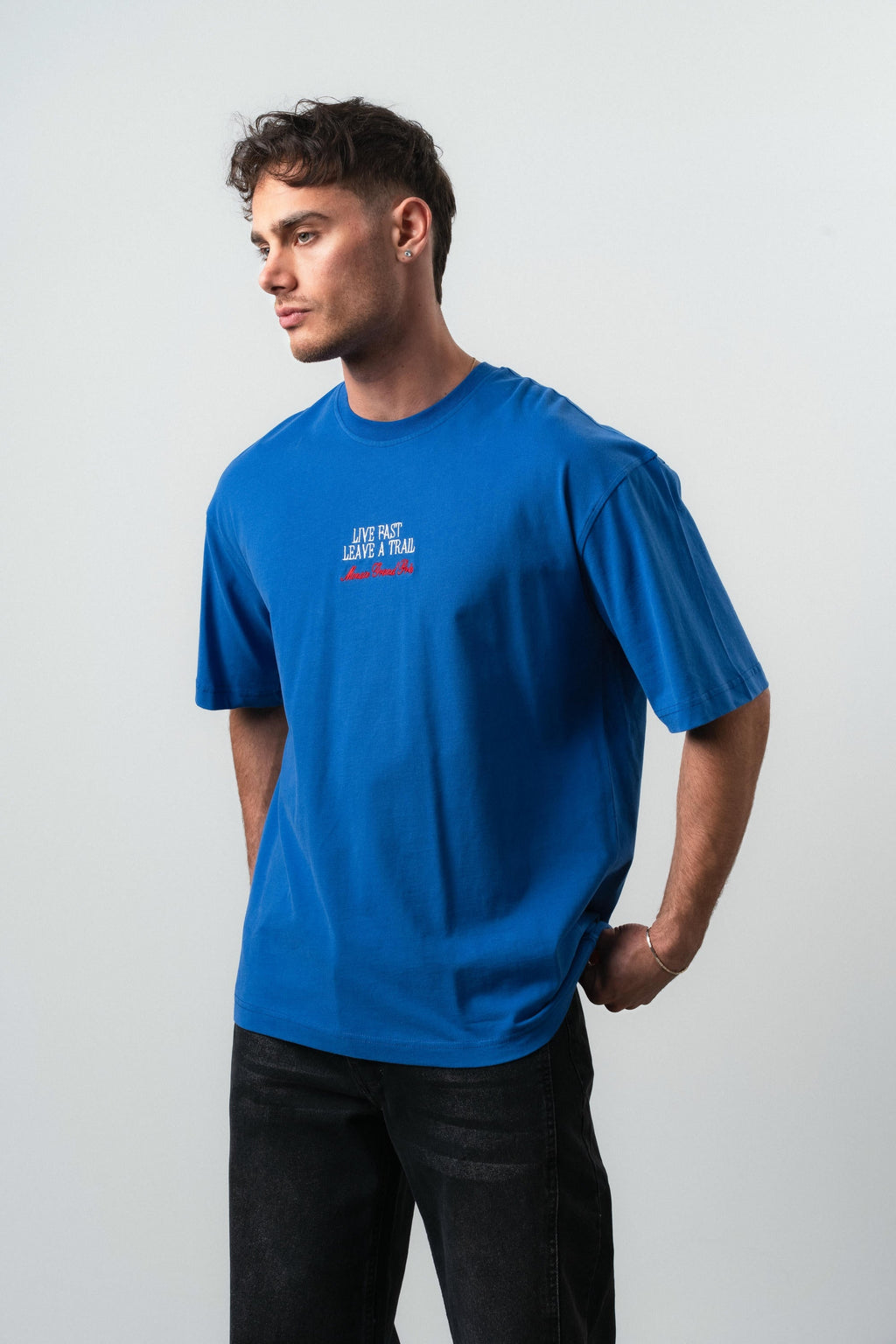 Live Fast Oversized T-Shirt Blue