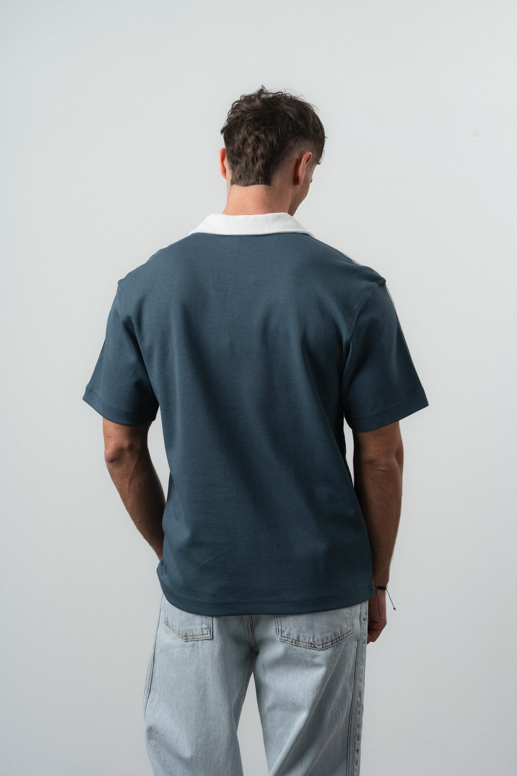 Respire Regular Fit Retro T-Shirt Petrol Blue