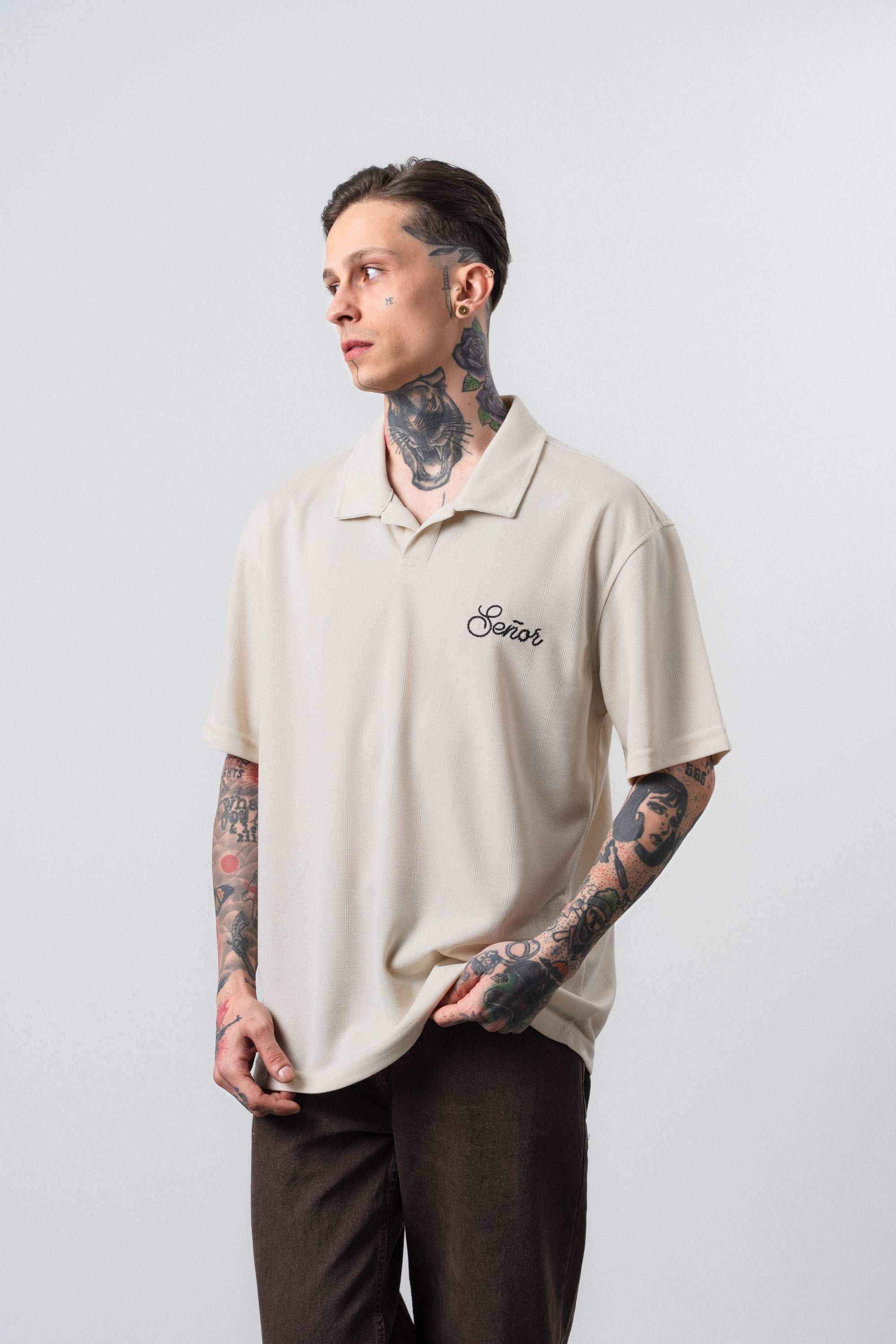 Senor Regular Fit Polo T-Shirt Beige