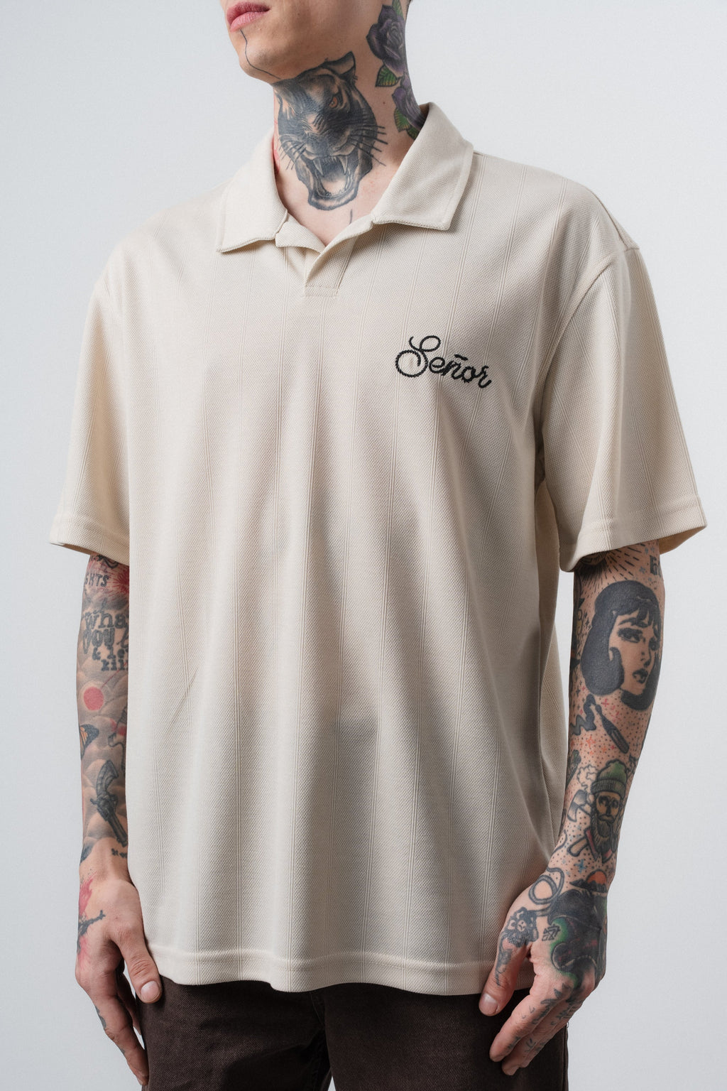 Senor Regular Fit Polo T-Shirt Beige