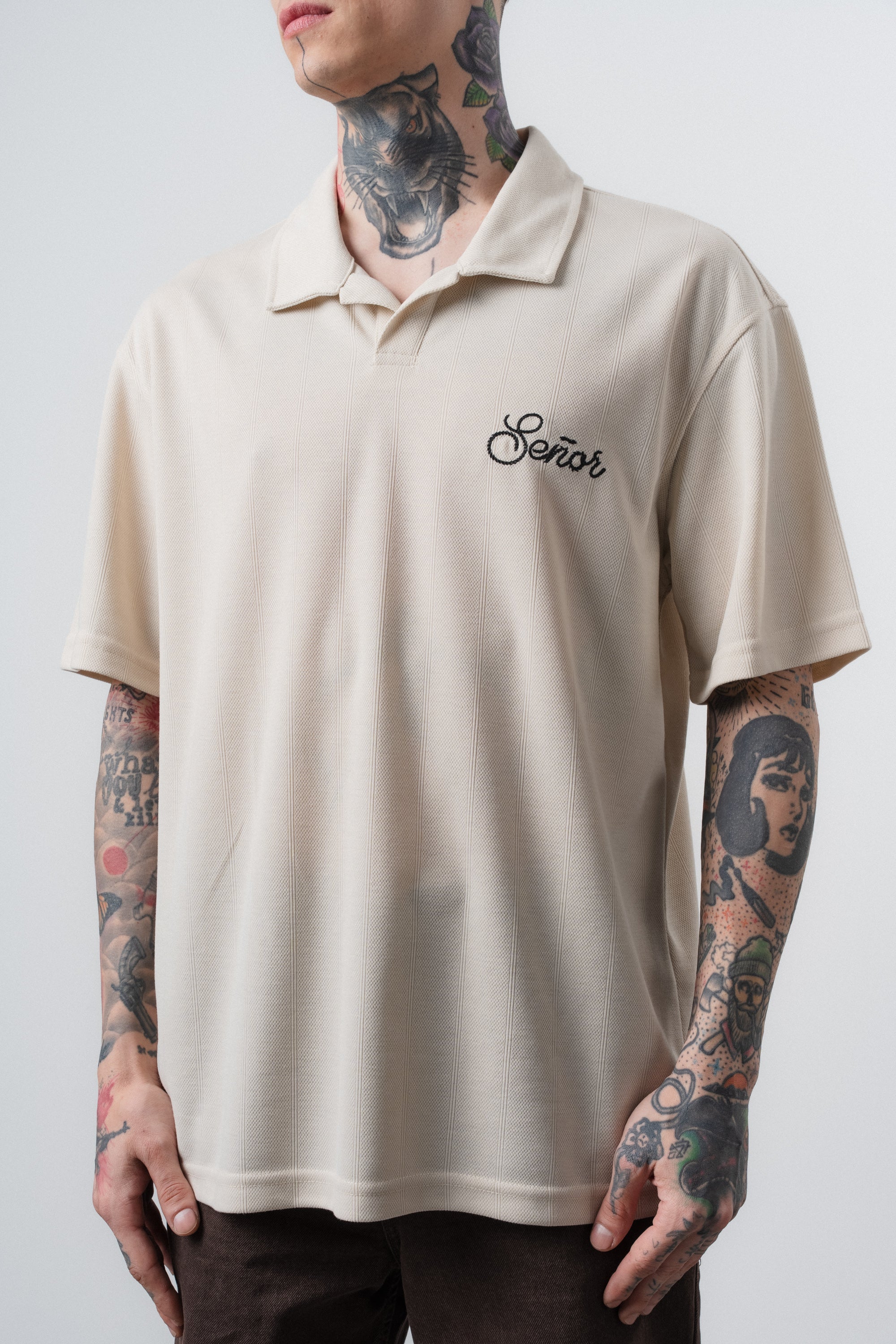 Senor Regular Fit Polo T-Shirt Beige