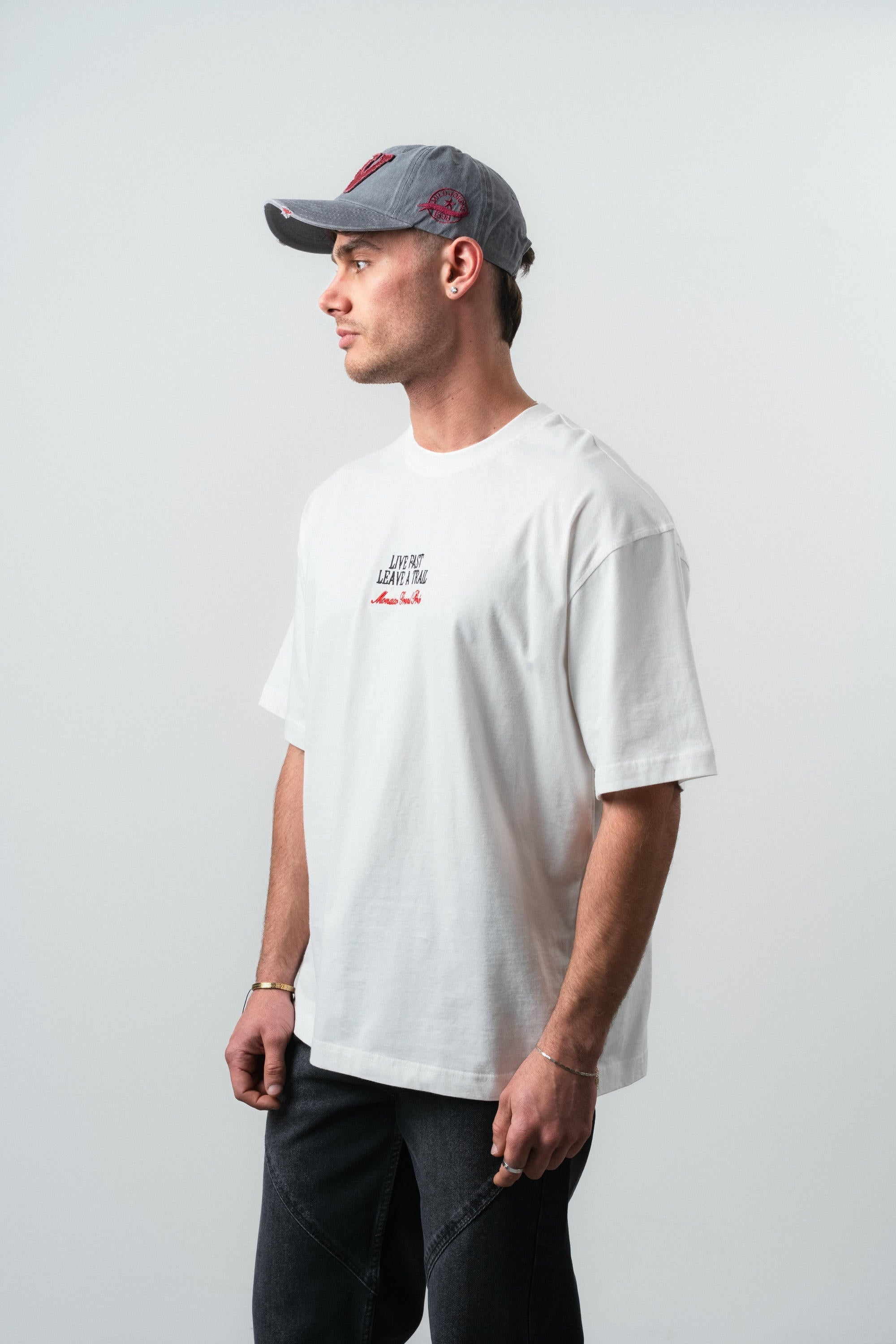 Live Fast Oversized T-Shirt Ecru