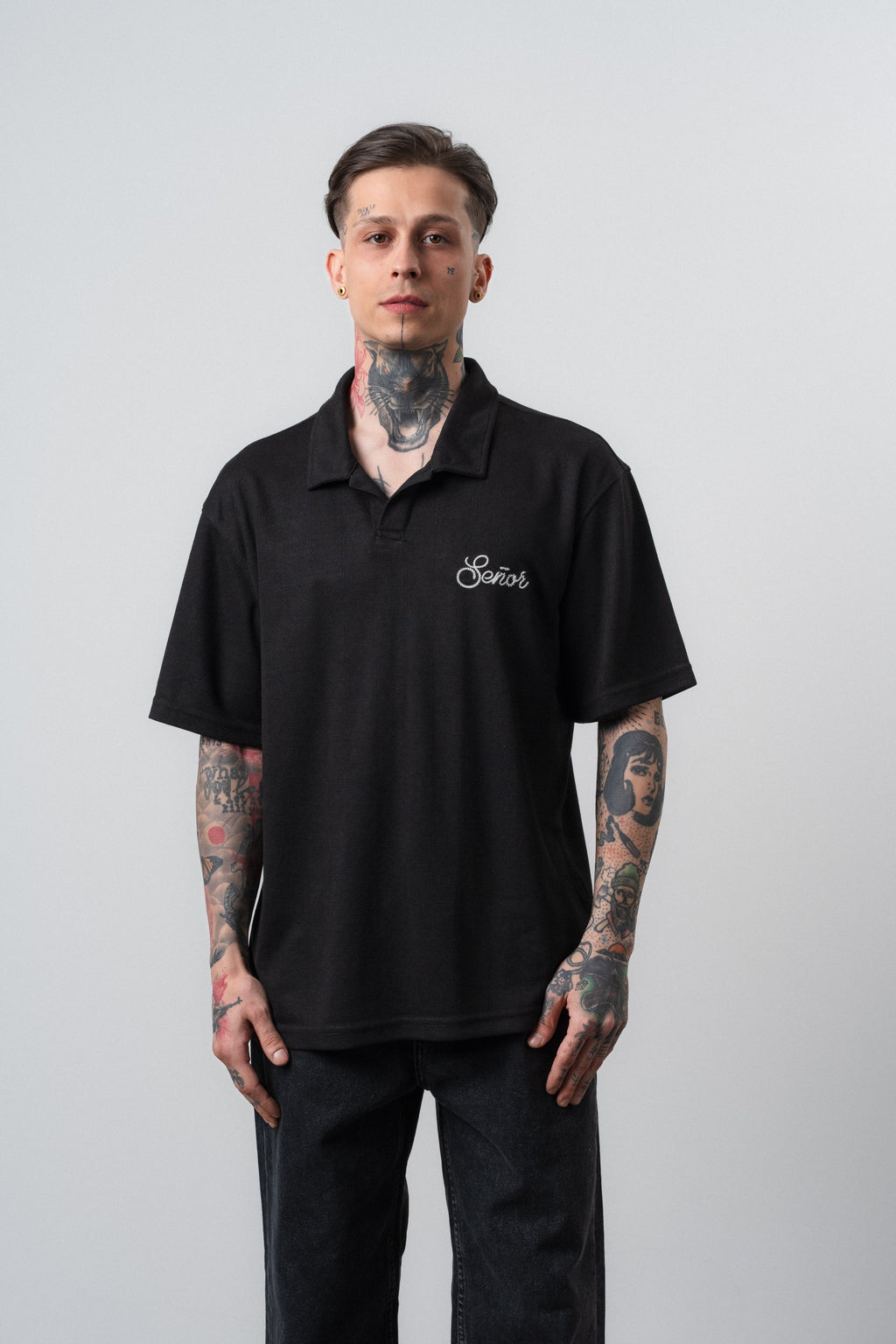 Senor Regular Fit Polo T-Shirt Black