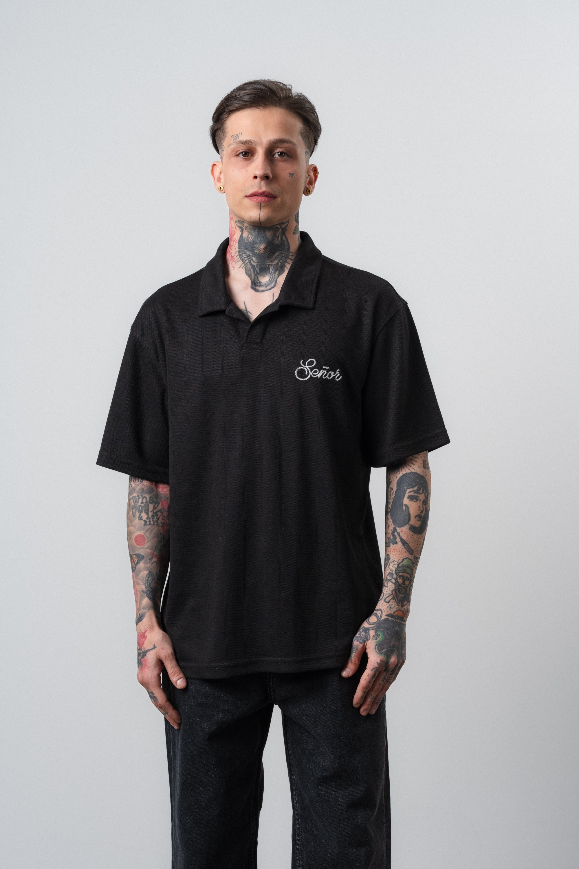 Senor Regular Fit Polo T-Shirt Black