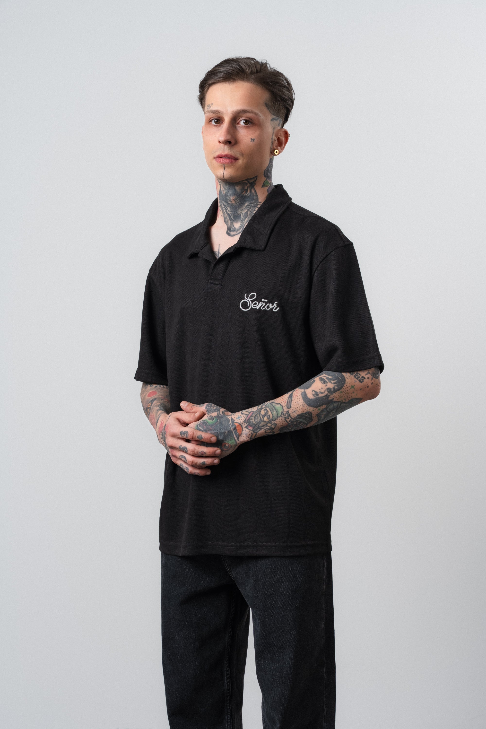 Senor Regular Fit Polo T-Shirt Black