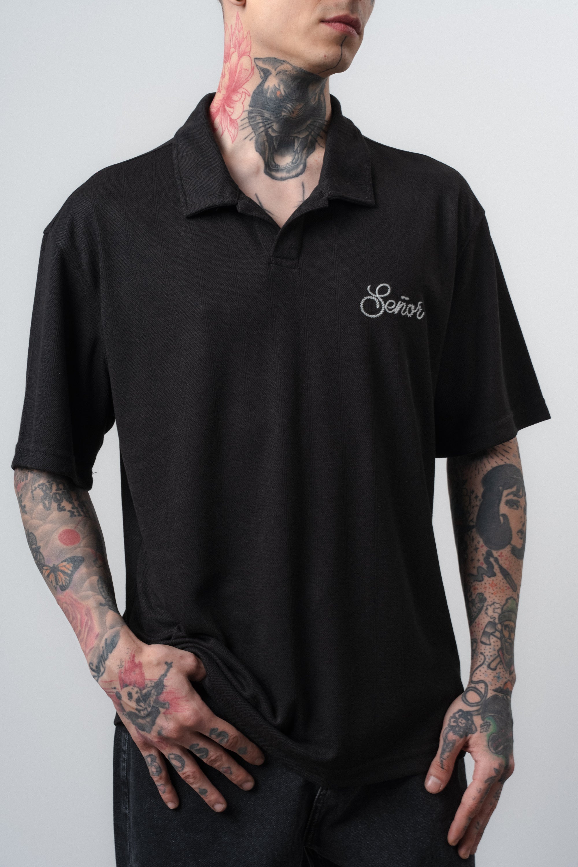 Senor Regular Fit Polo T-Shirt Black