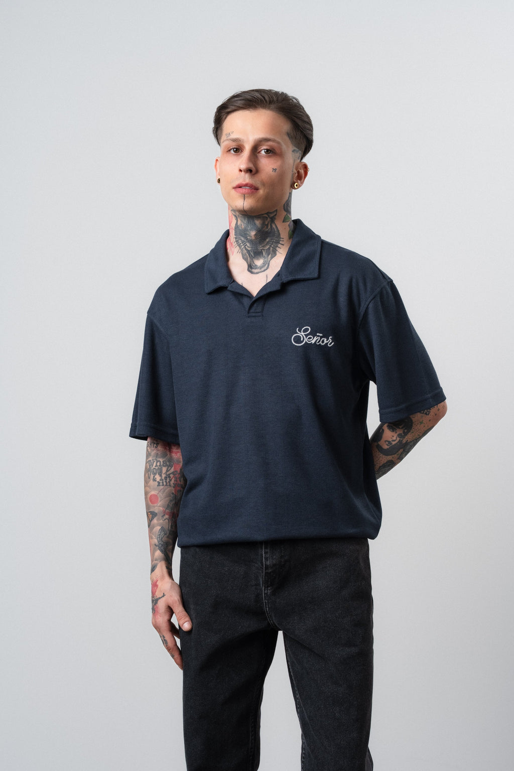 Senor Regular Fit Polo T-Shirt Navy