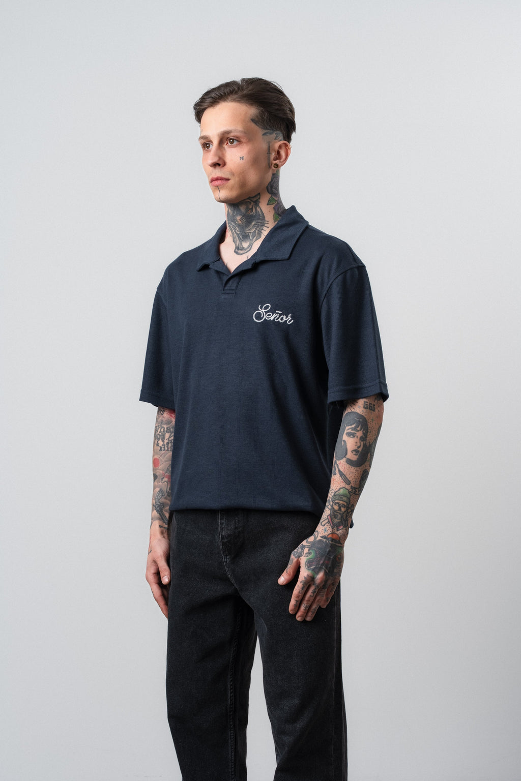 Senor Regular Fit Polo T-Shirt Navy