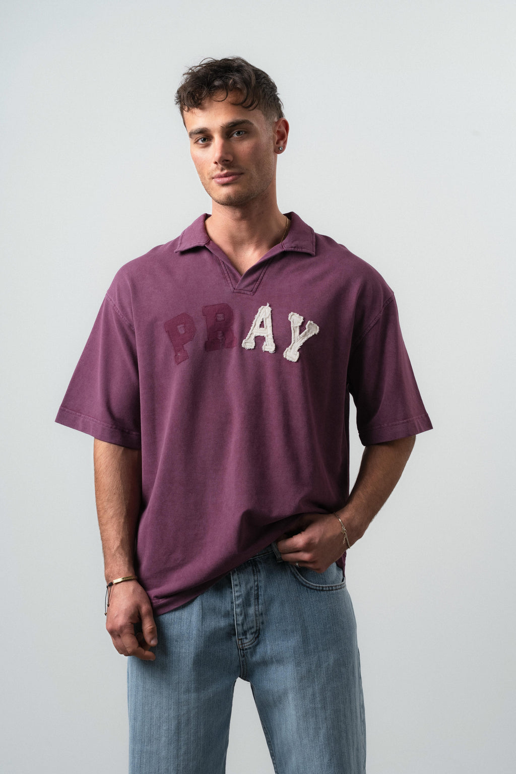 Pray Oversized T-Shirt Cherry