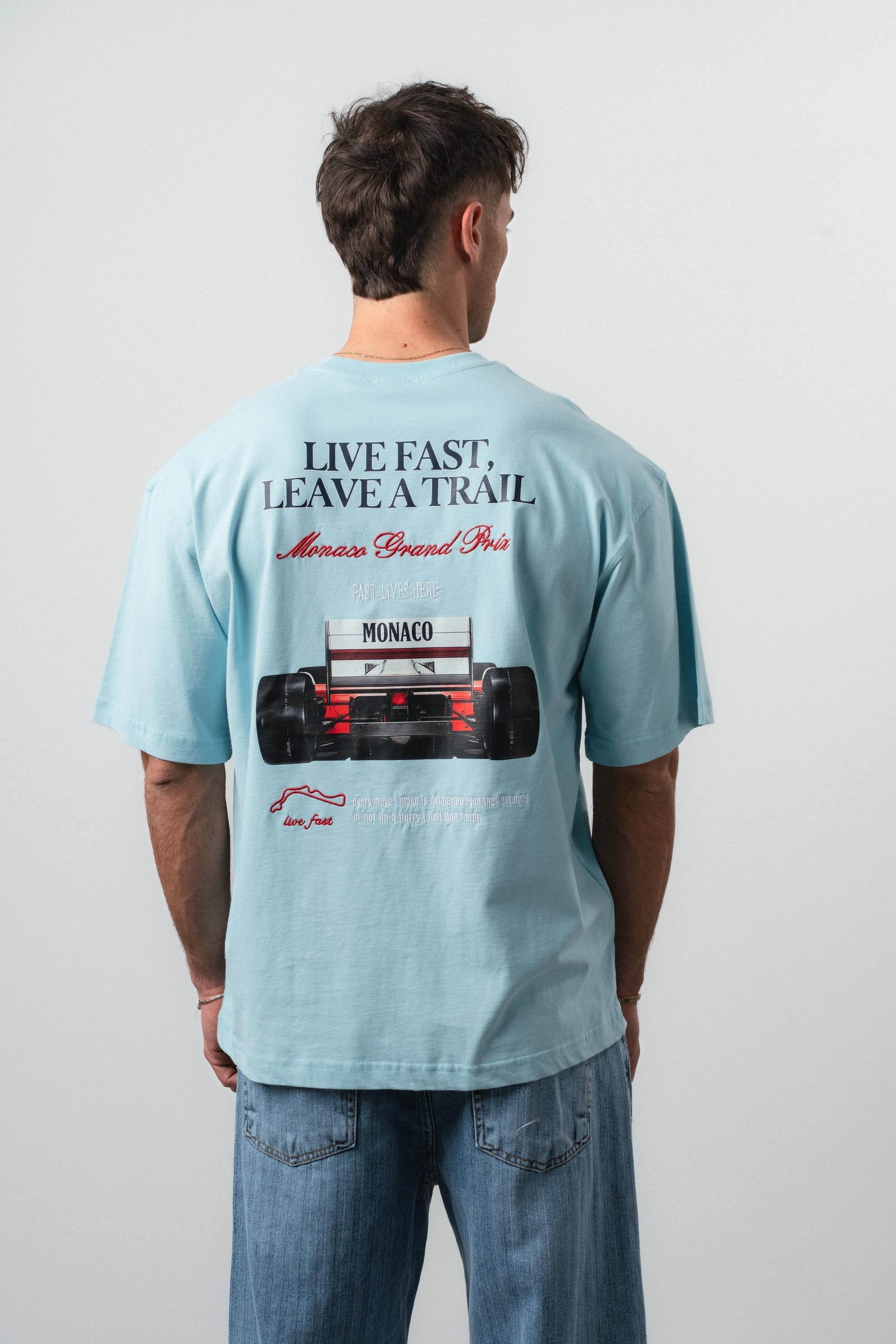 Live Fast Oversized T-Shirt Baby Blue