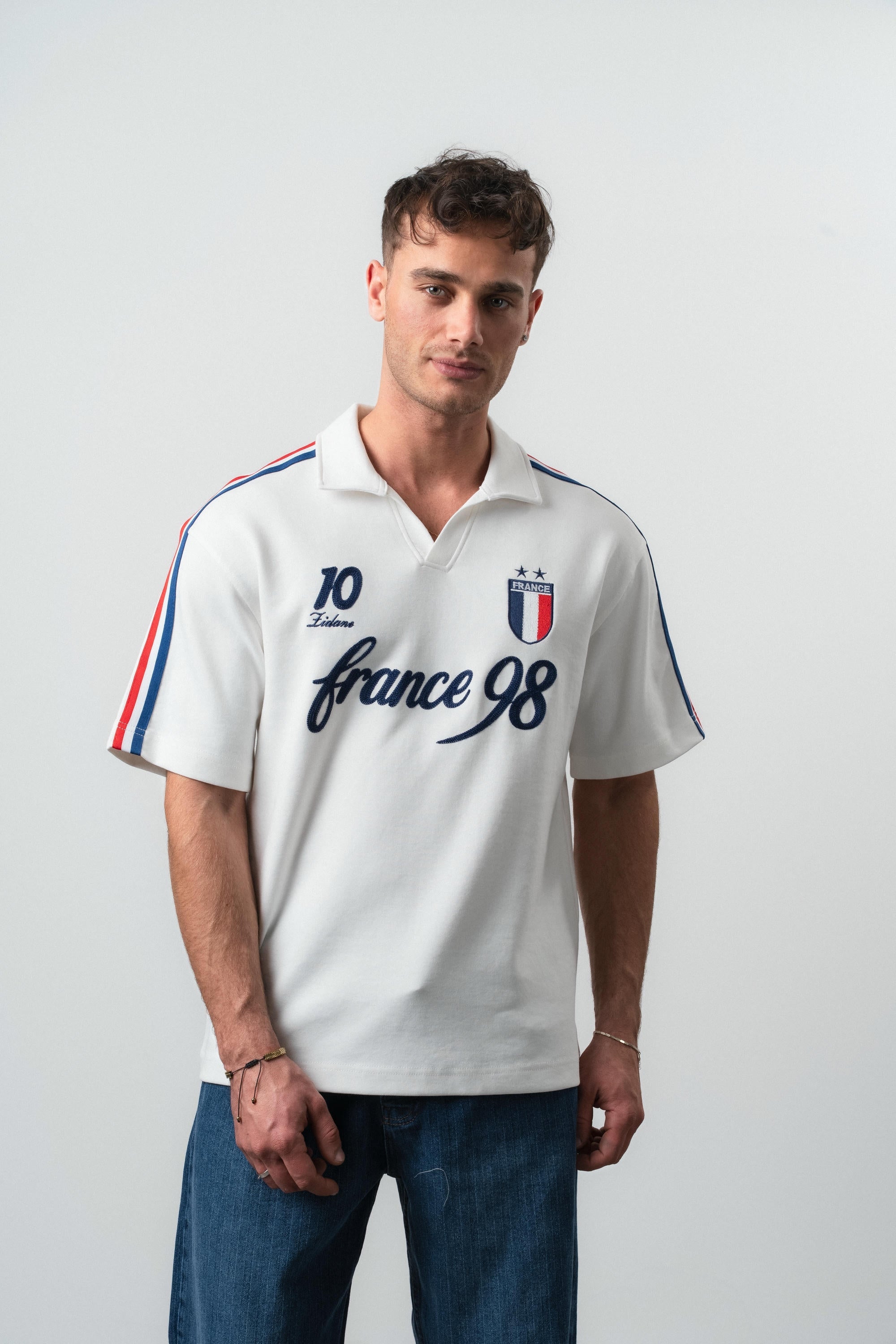 France Regular Fit Retro T-Shirt Ecru