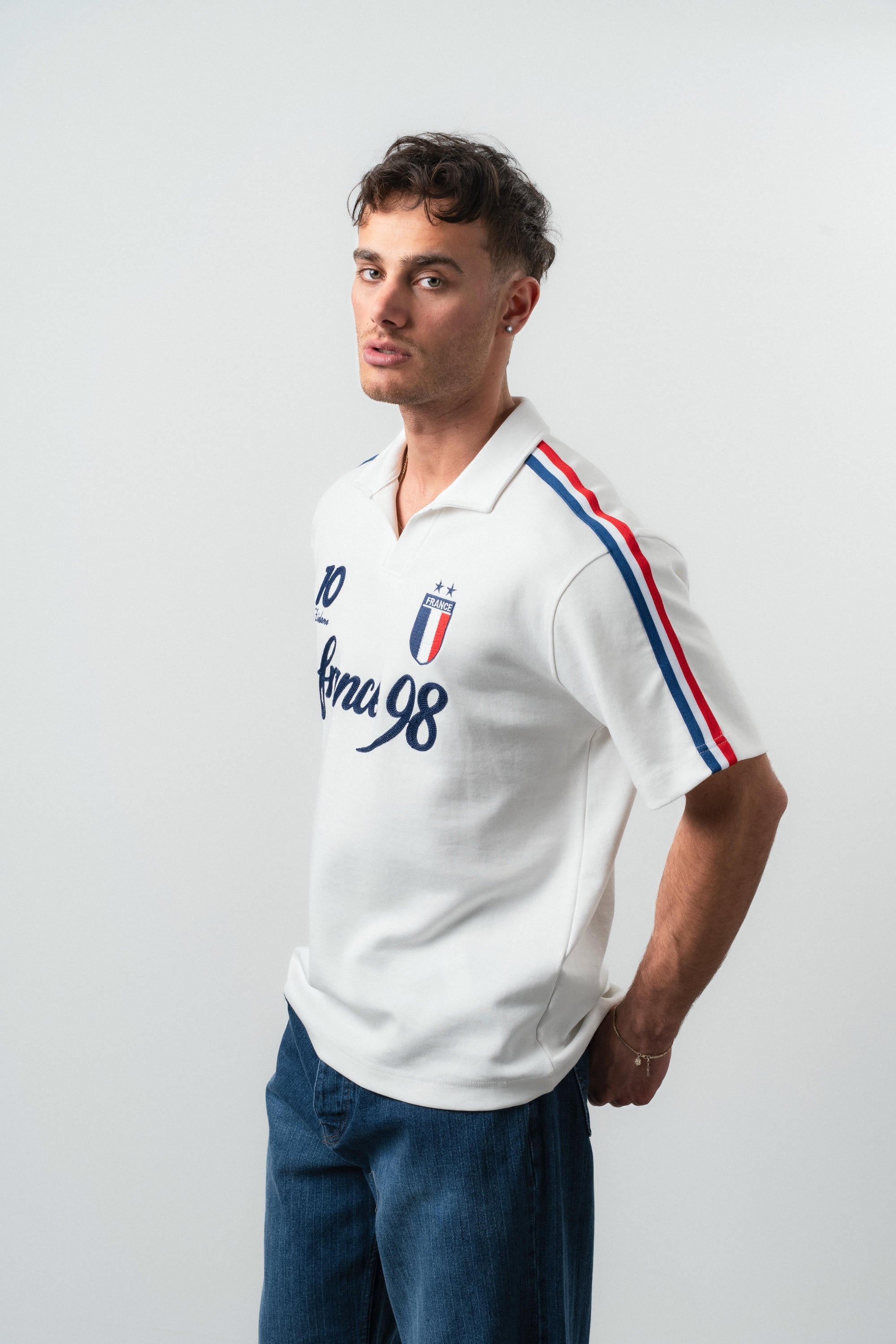 France Regular Fit Retro T-Shirt Ecru