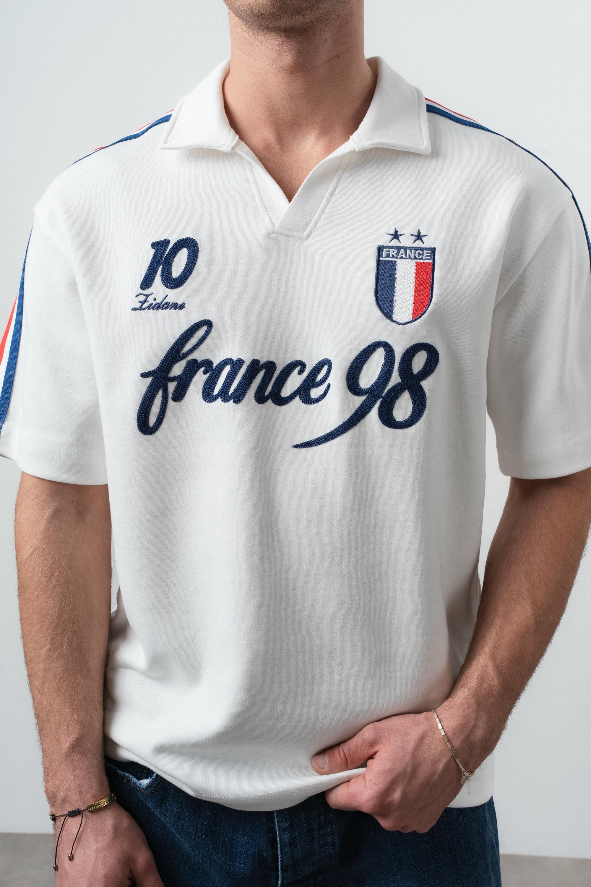 France Regular Fit Retro T-Shirt Ecru
