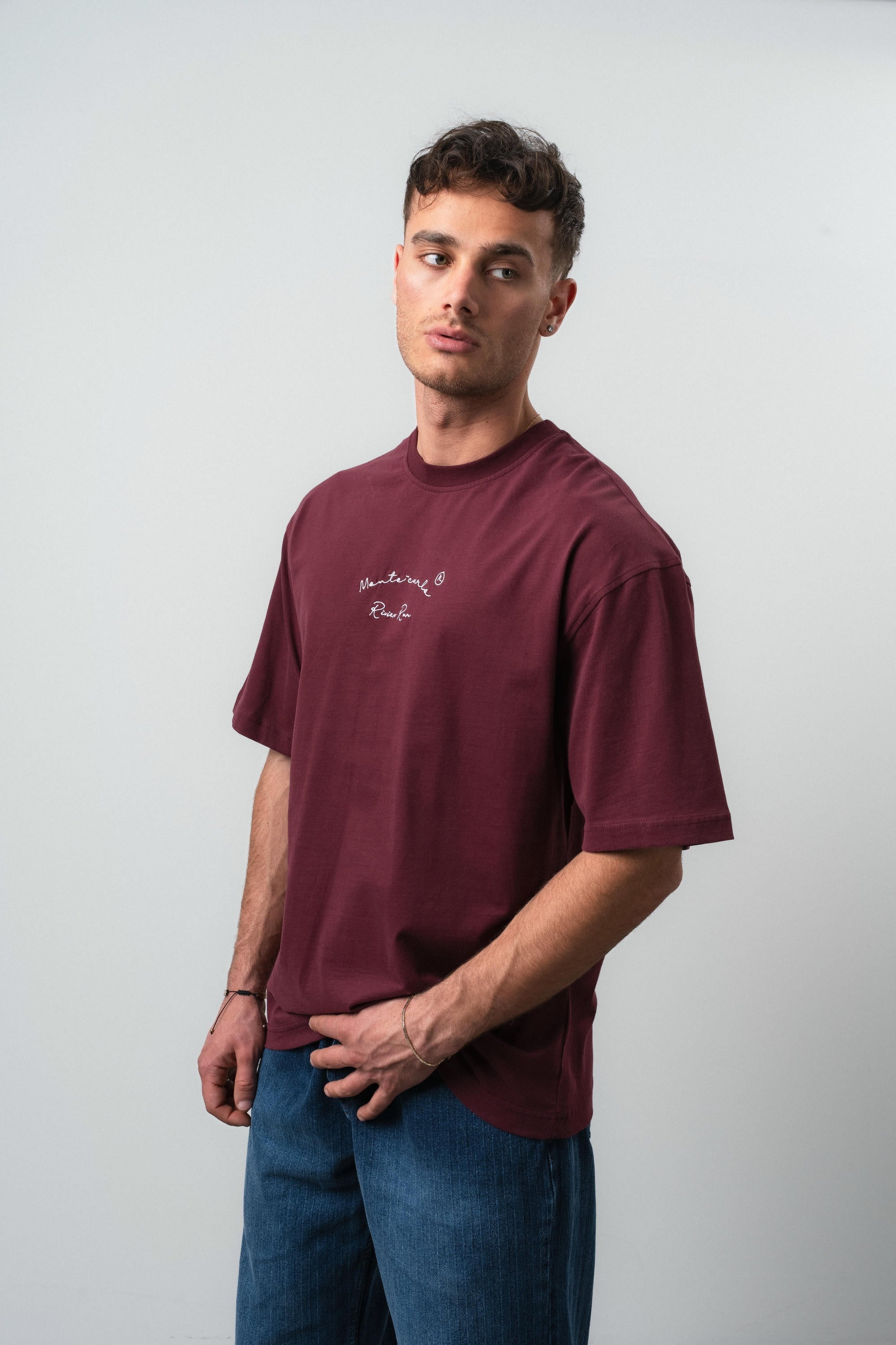 Monte Carlo Oversized T-Shirt Burgundy