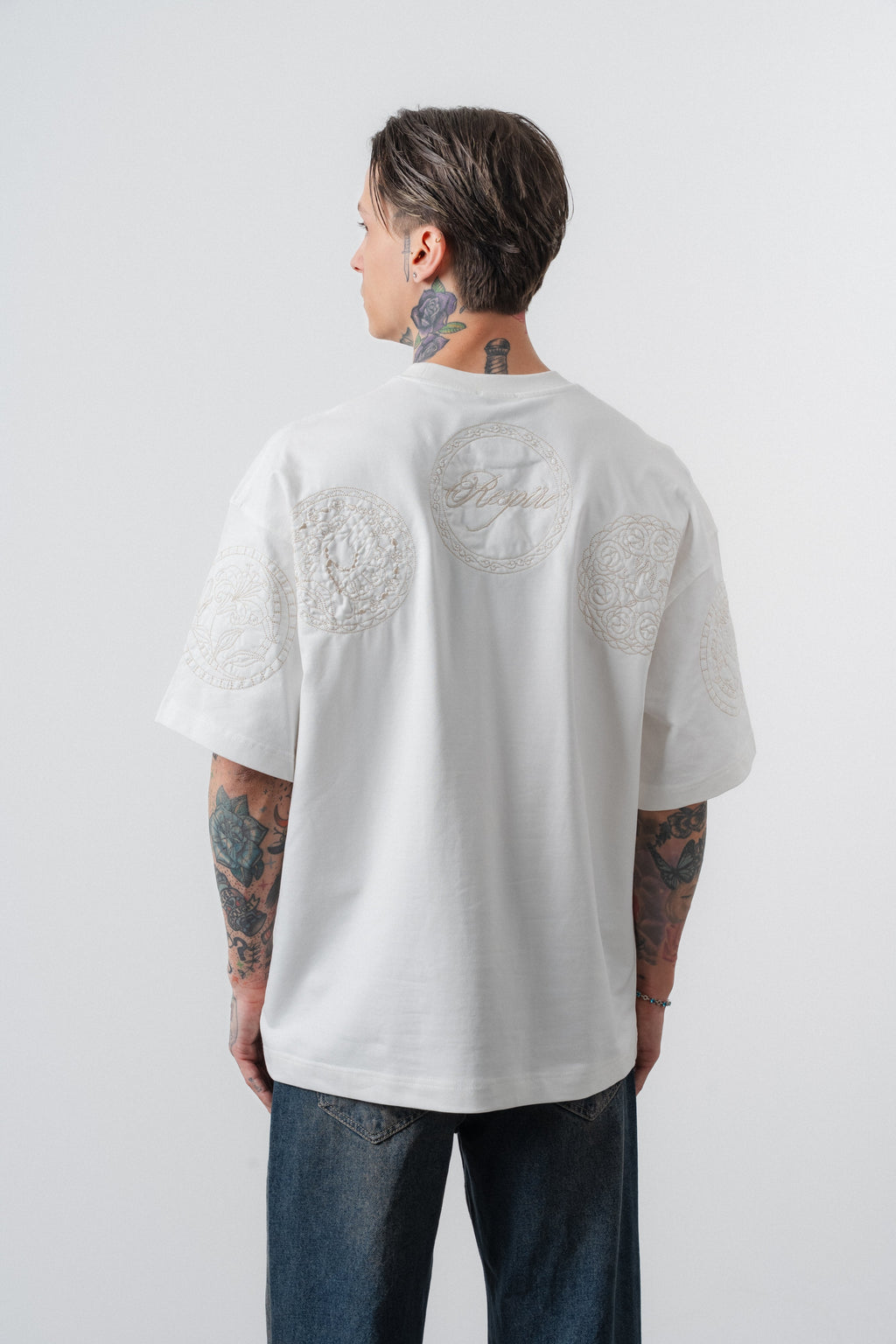 Rosette Oversized T-Shirt Ecru