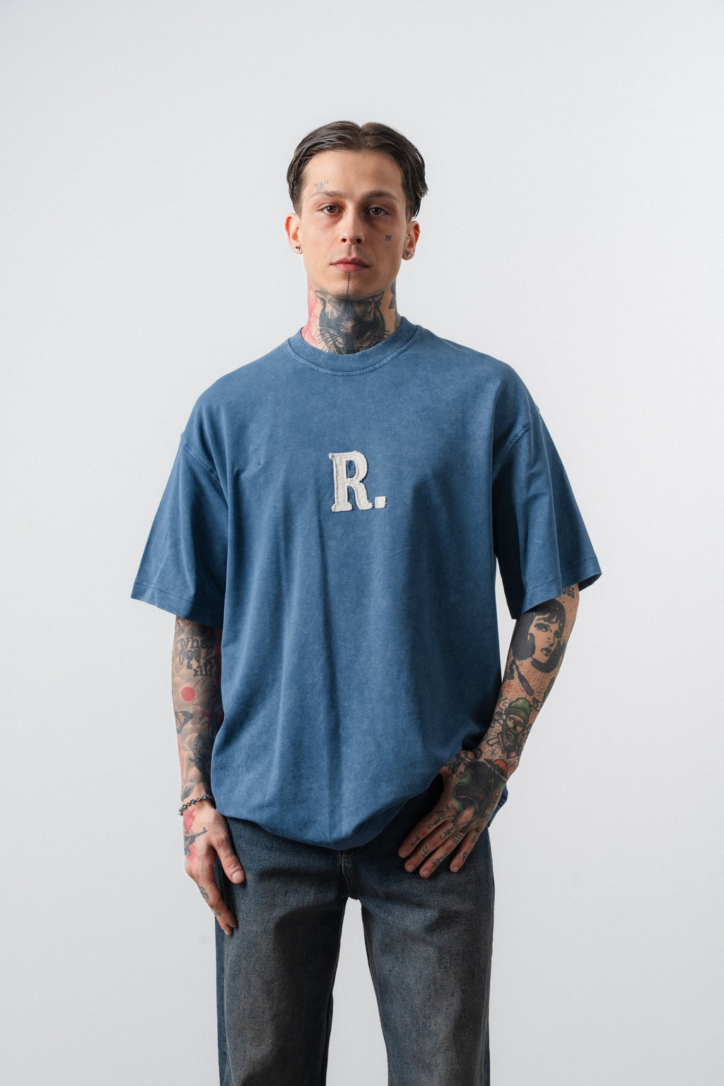 Revere Washed Oversized T-Shirt Navy