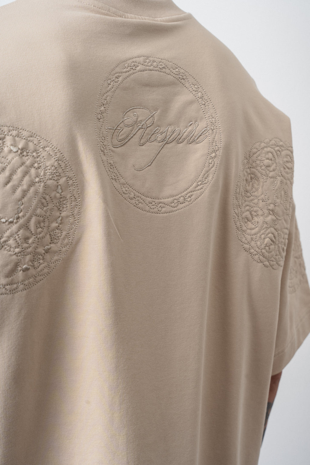 Rosette Oversized T-Shirt Beige