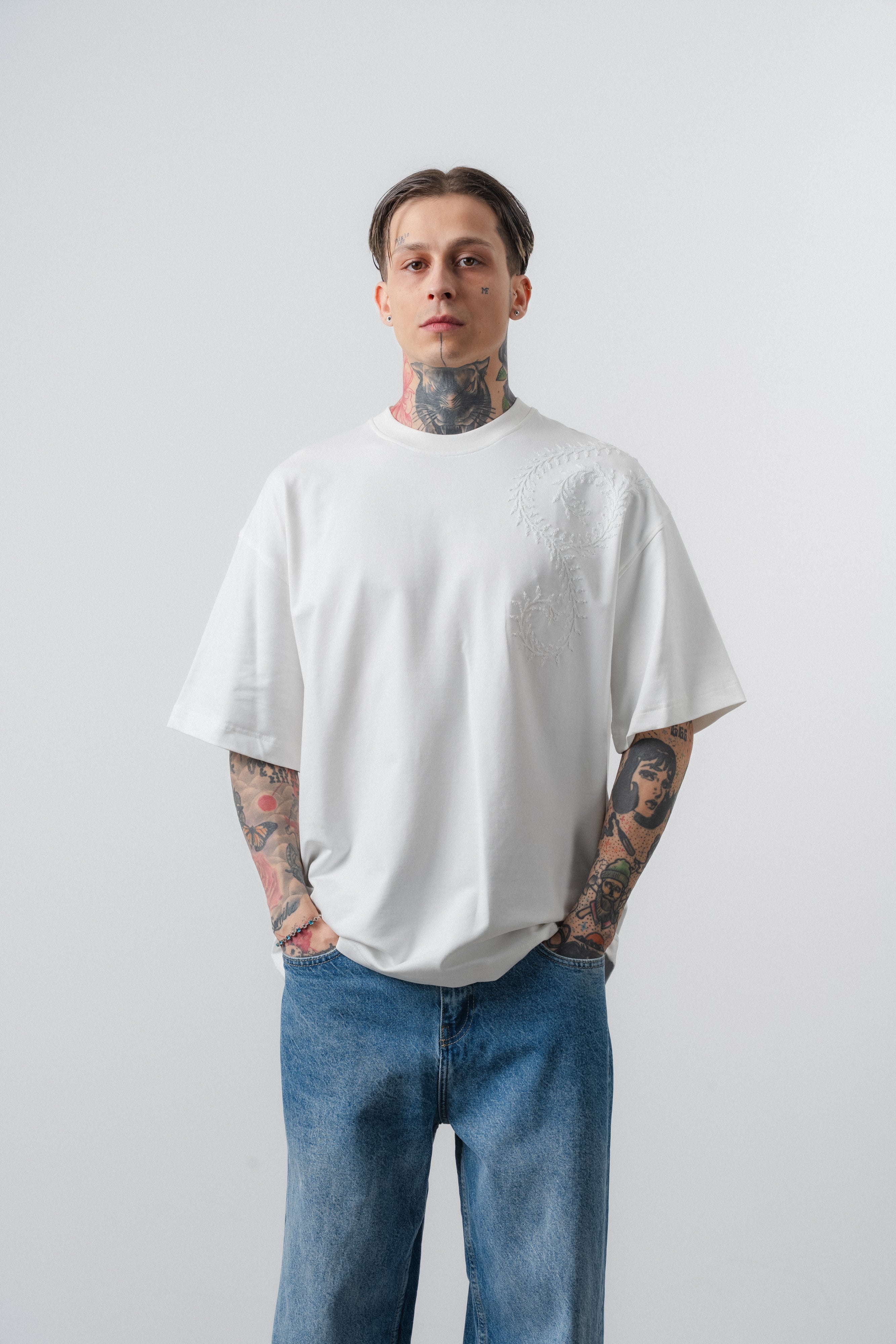Itsbyzey Spiral Oversized T-Shirt Ecru