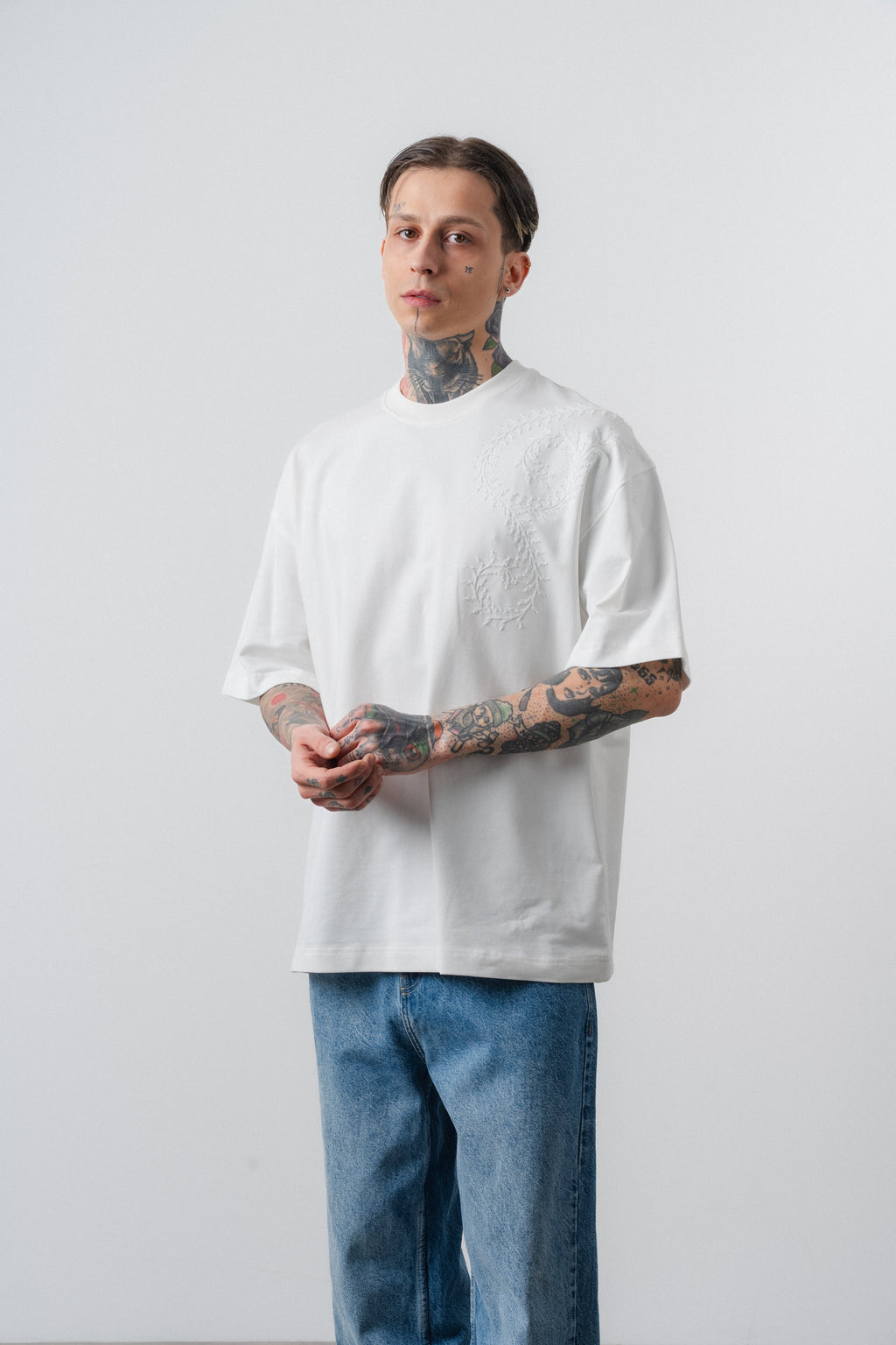 Itsbyzey Spiral Oversized T-Shirt Ecru
