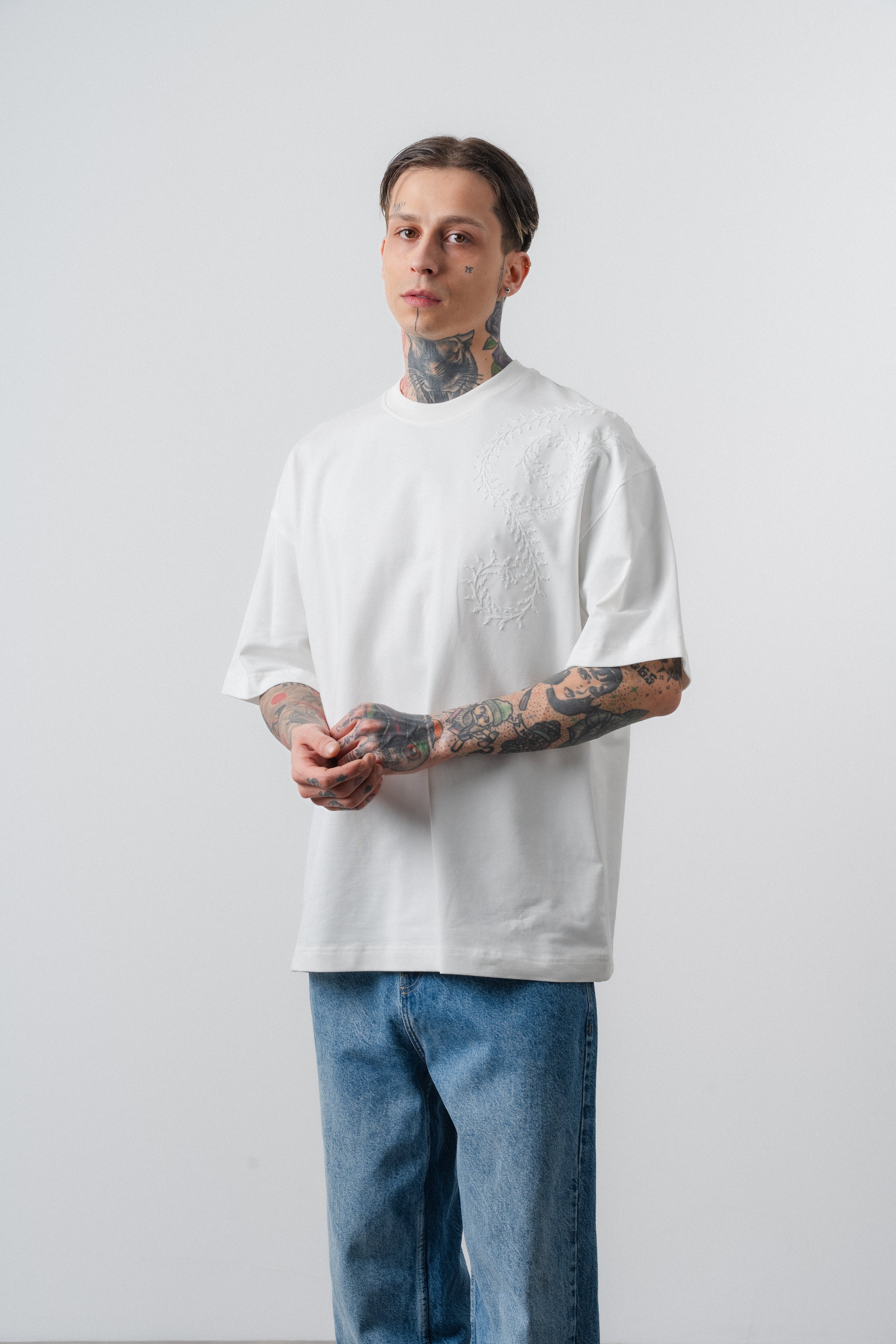 Itsbyzey Spiral Oversized T-Shirt Ecru