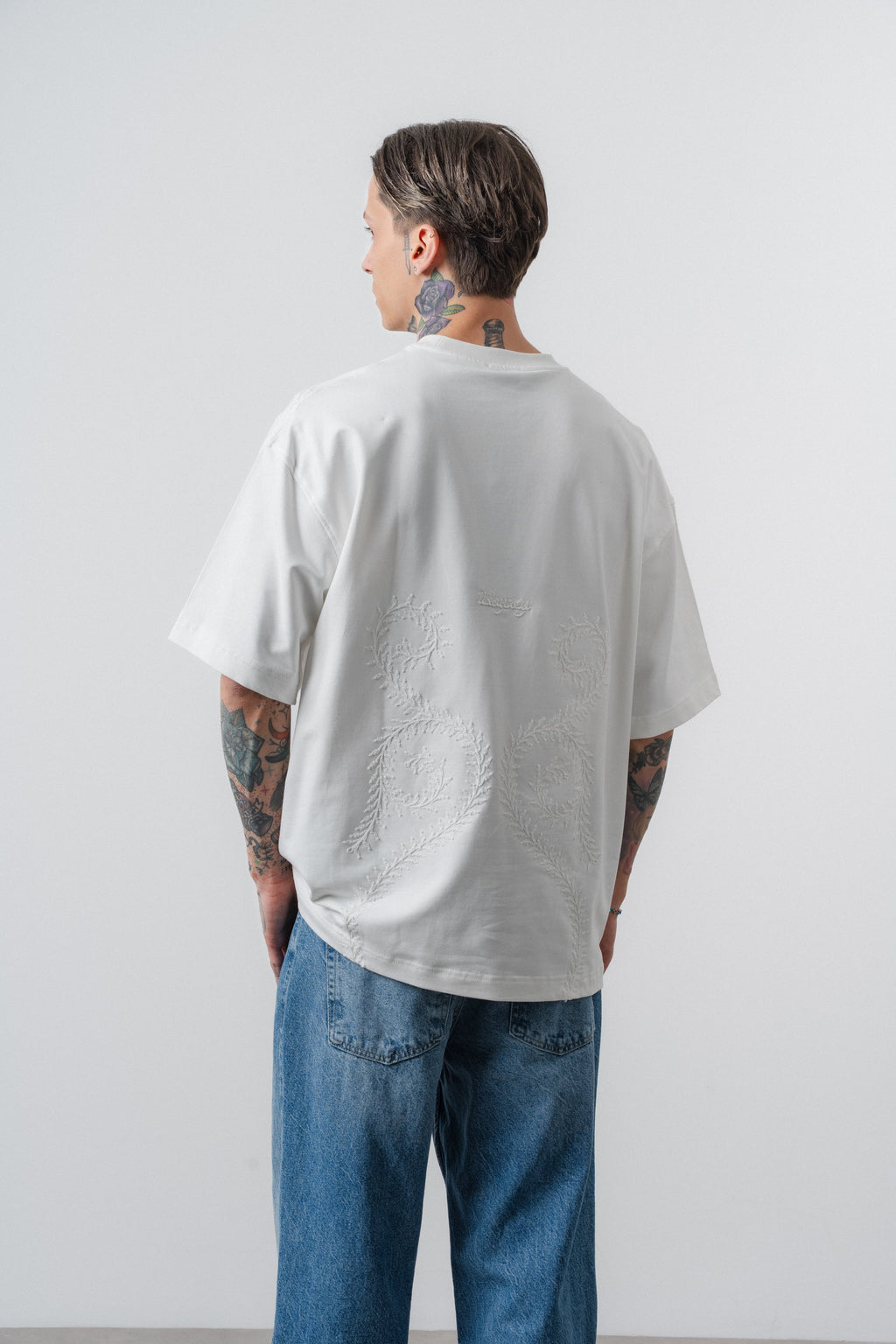 Itsbyzey Spiral Oversized T-Shirt Ecru