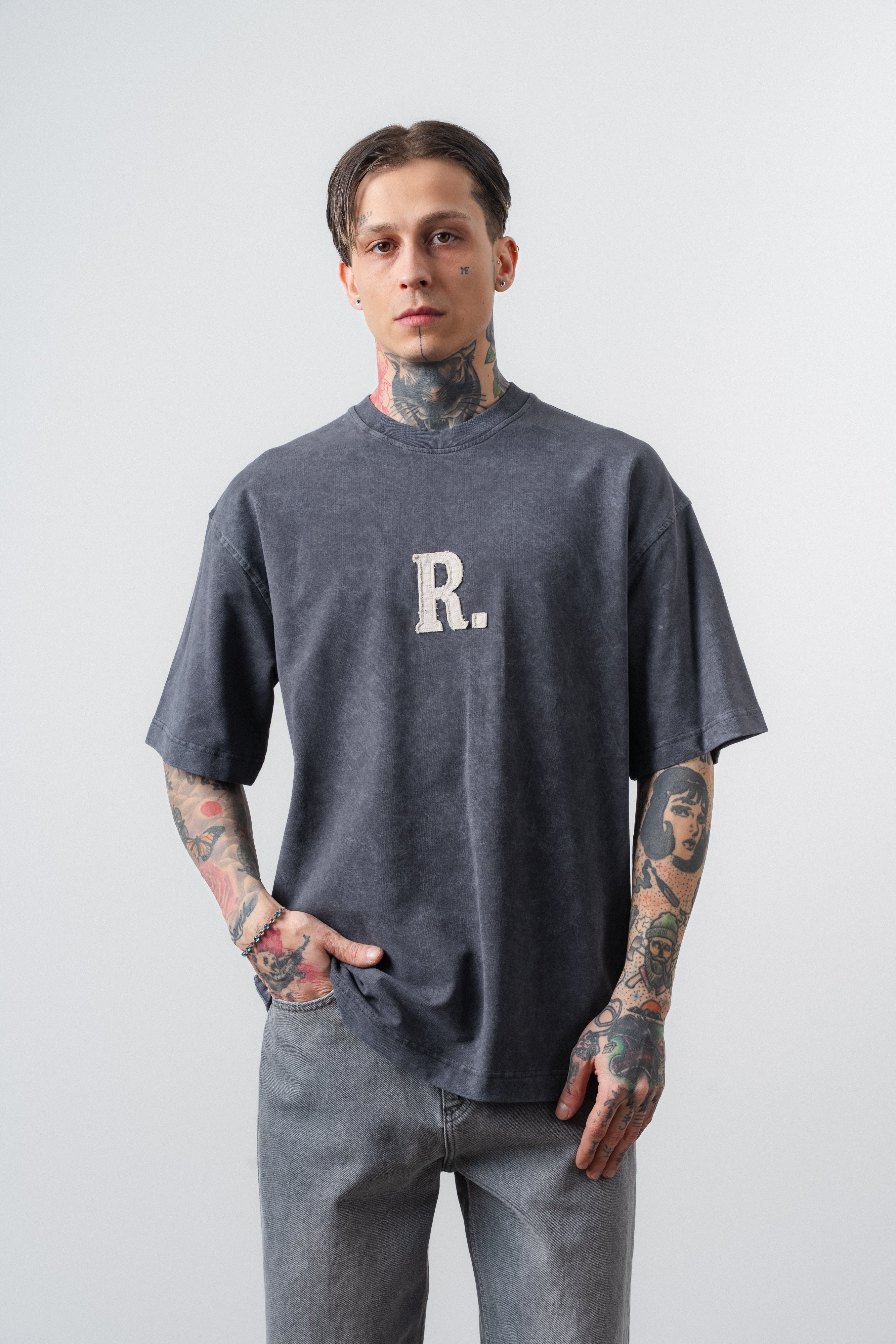 Revere Washed Oversized T-Shirt Smoked