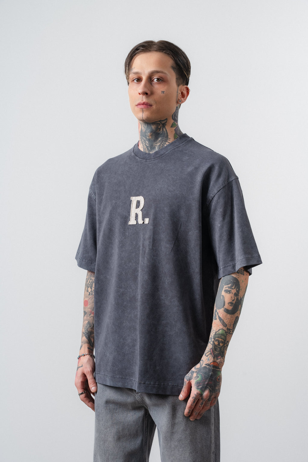 Revere Washed Oversized T-Shirt Smoked