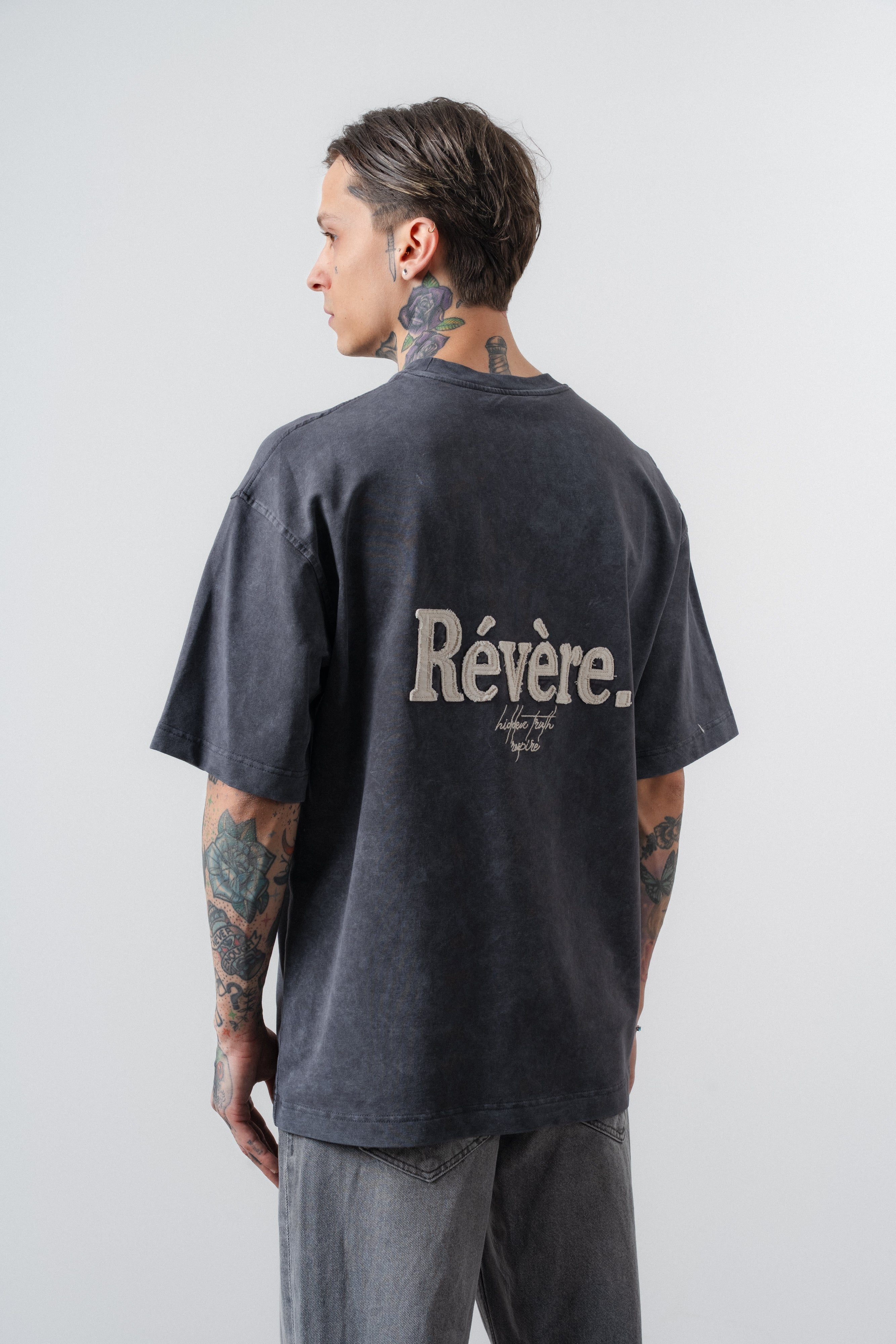 Revere Washed Oversized T-Shirt Smoked