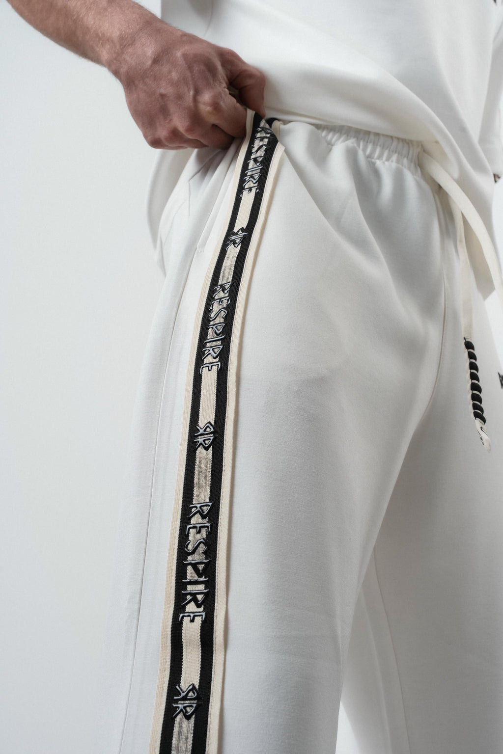 Respire Striped Regular Fit Tracksuit Ecru