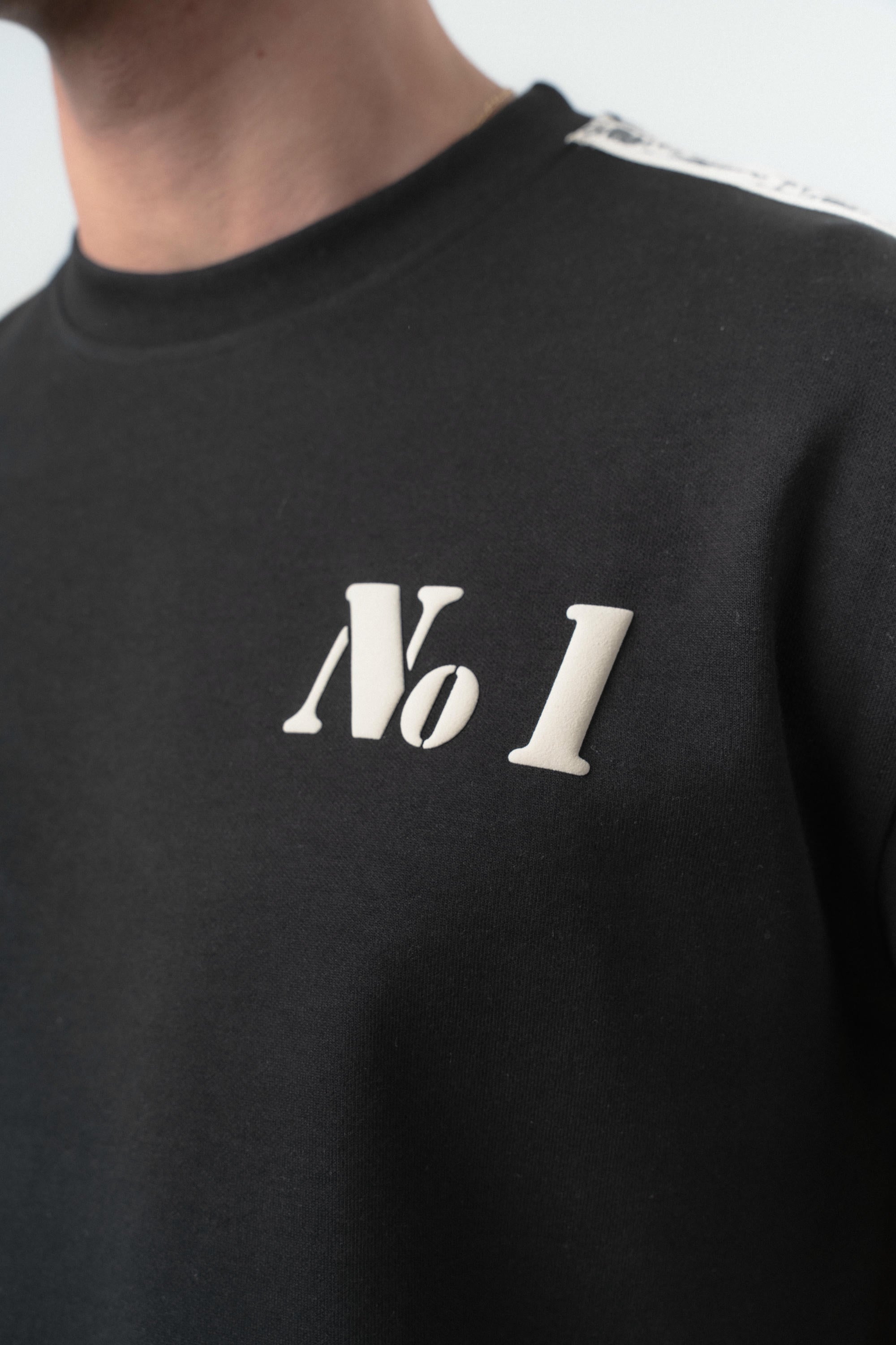 No1 Striped Regular Fit Tracksuit Black