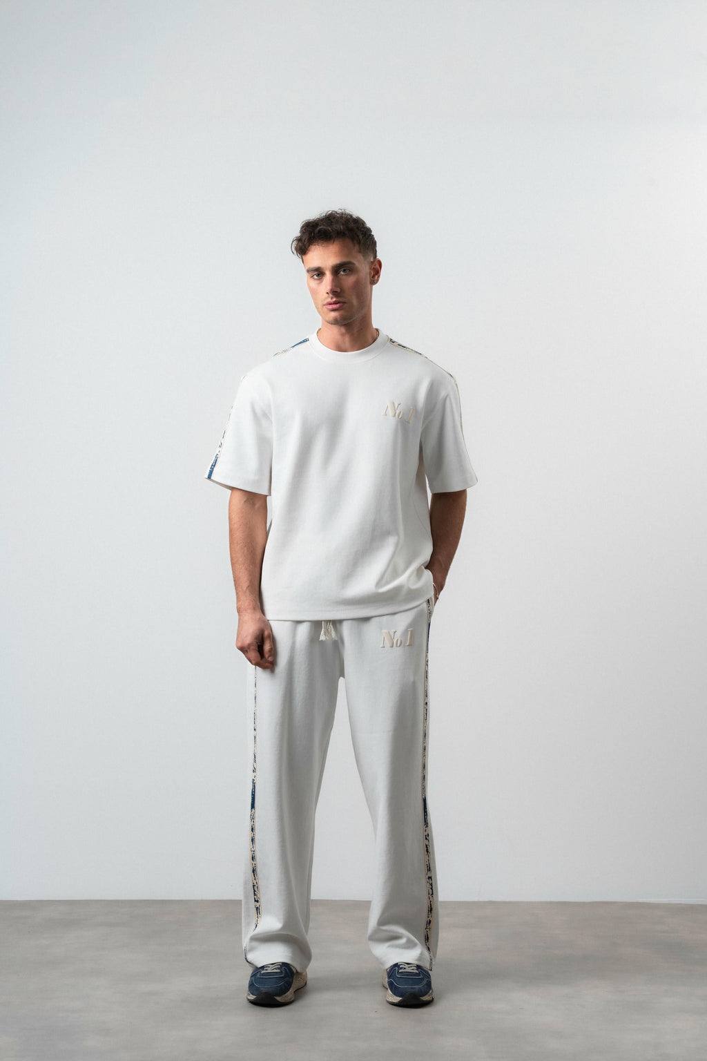 No1 Striped Regular Fit Tracksuit Ecru