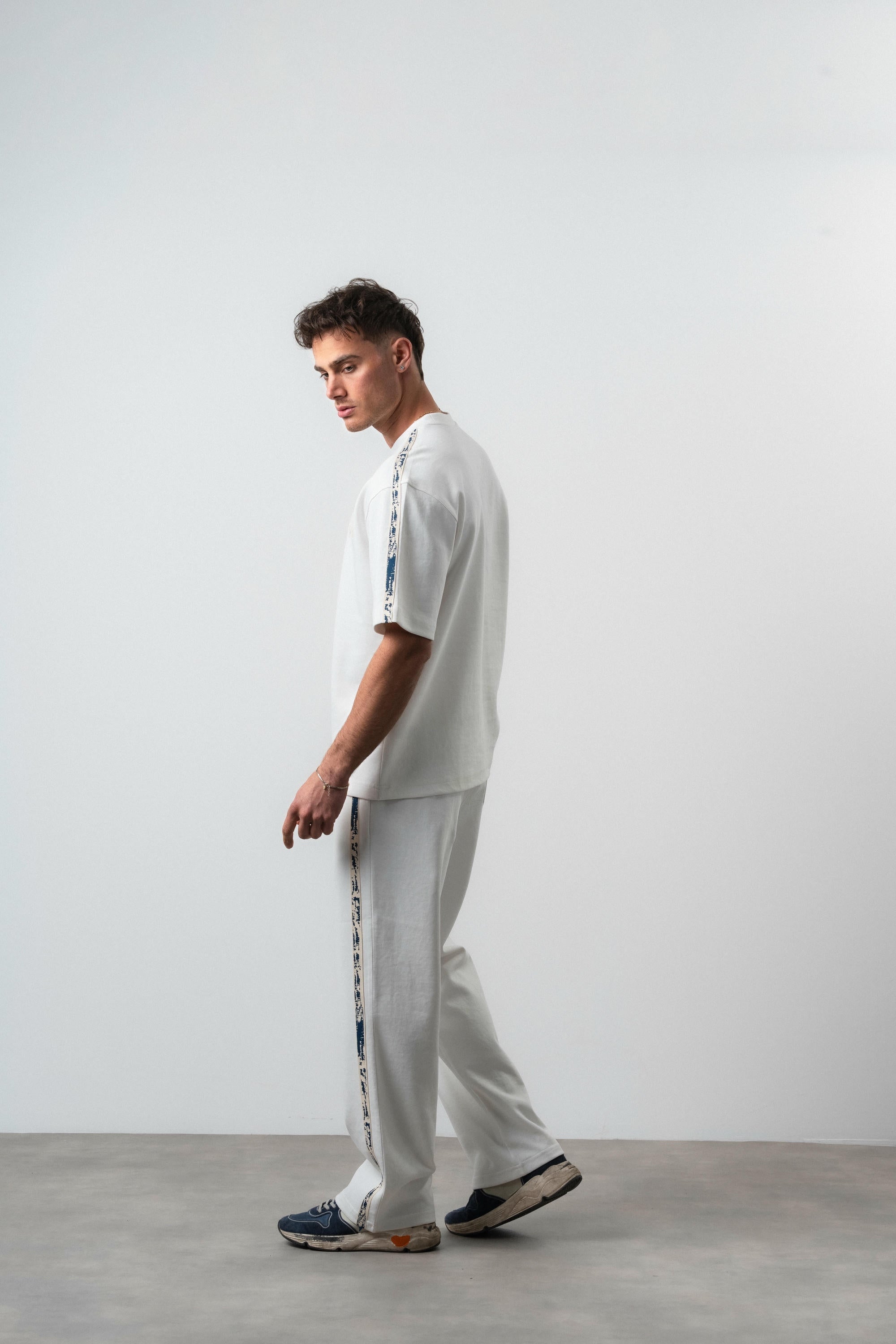 No1 Striped Regular Fit Tracksuit Ecru