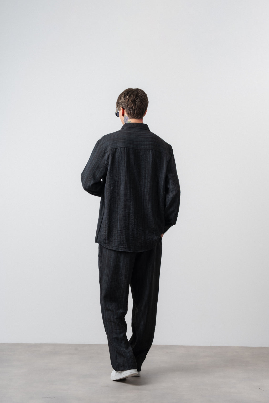 R Embroidered Oversized Tracksuit Black