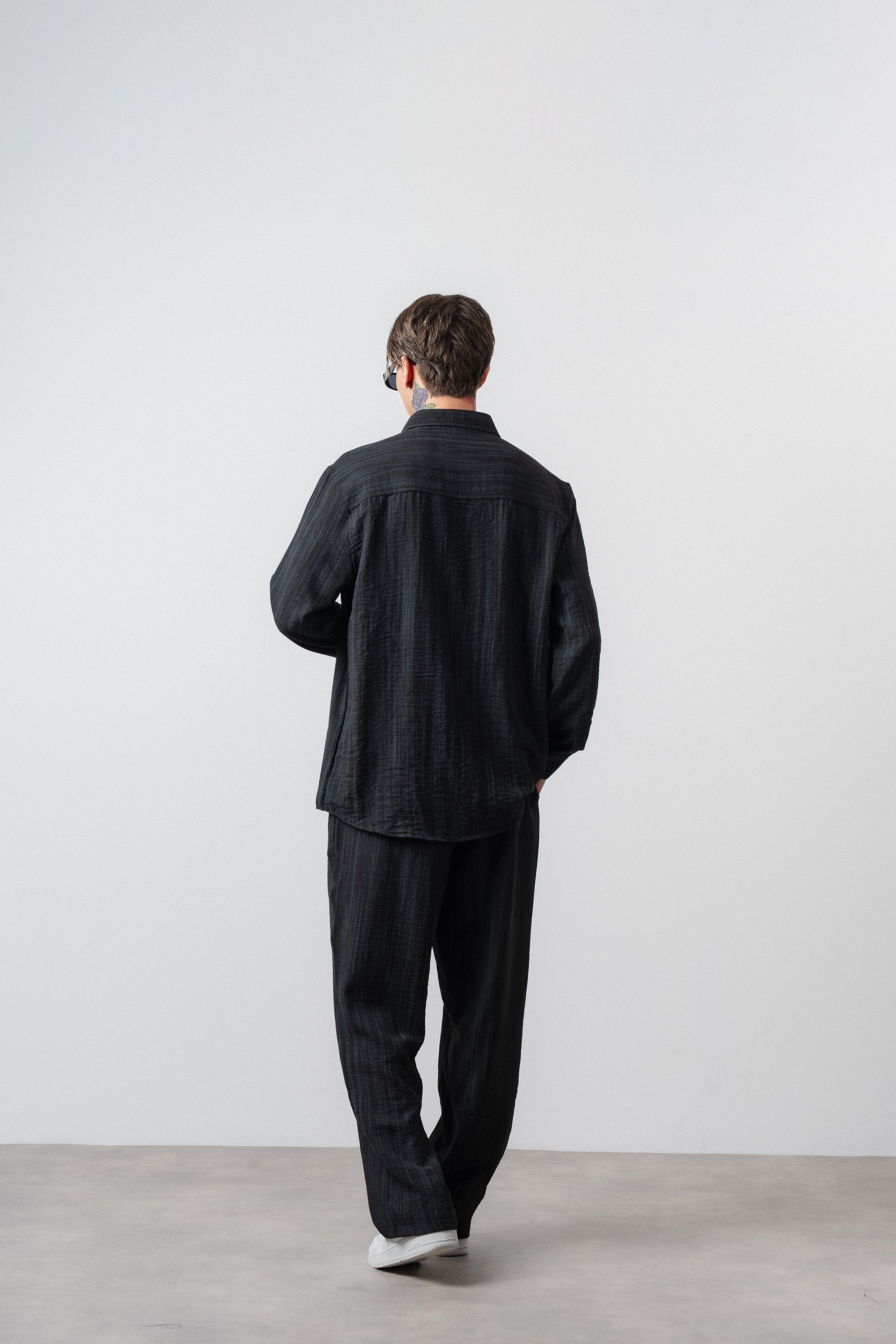 R Embroidered Oversized Tracksuit Black