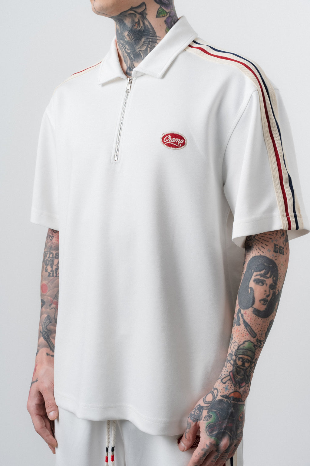 Champ Striped Regular Fit Tracksuit Ecru