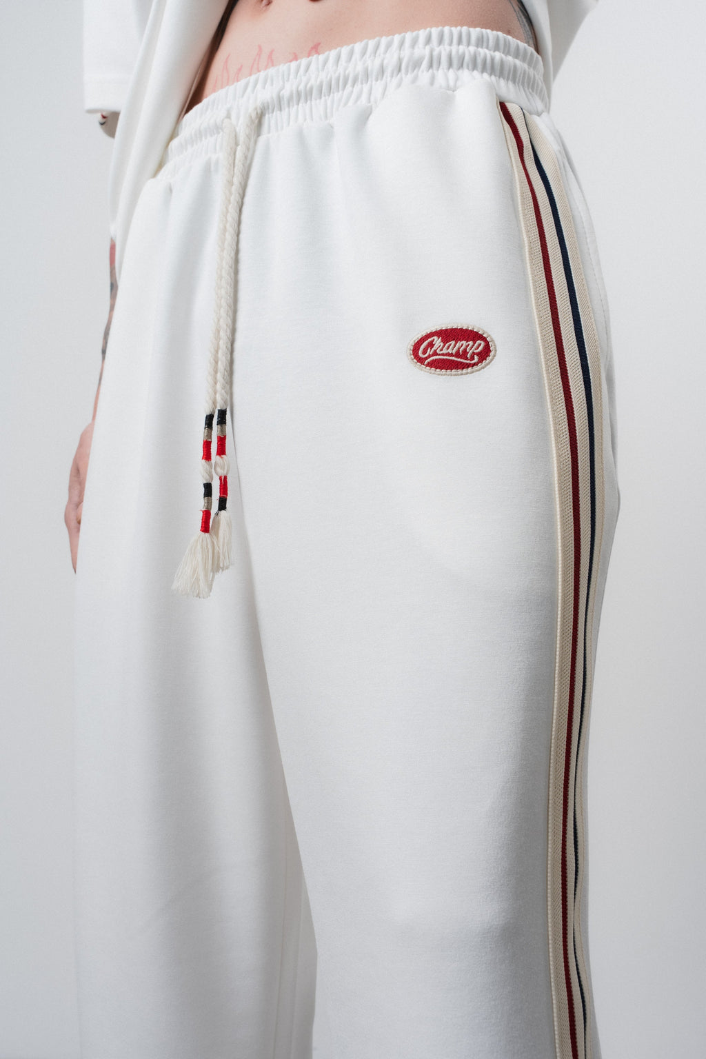 Champ Striped Regular Fit Tracksuit Ecru