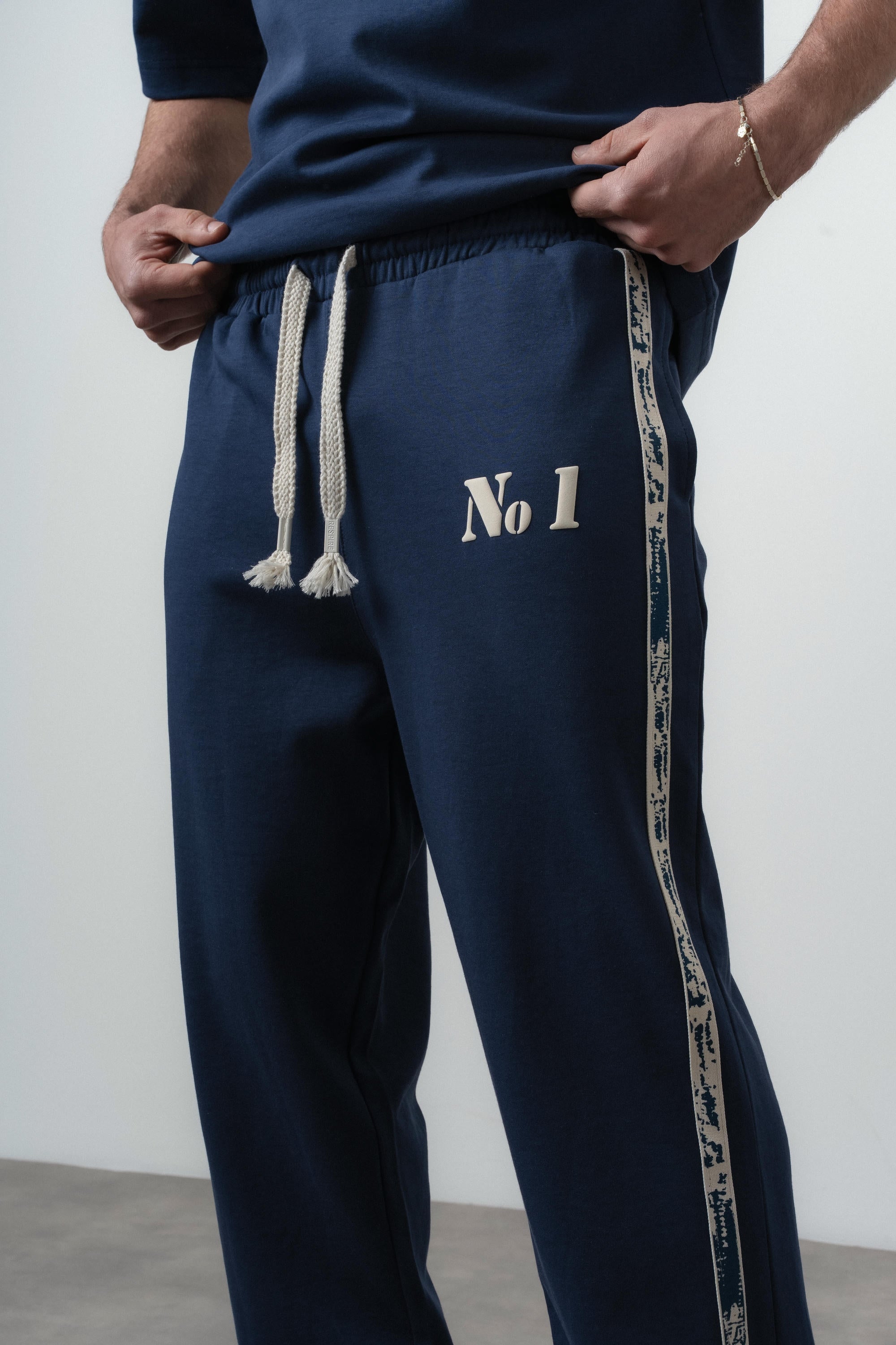No1 Striped Regular Fit Tracksuit Navy
