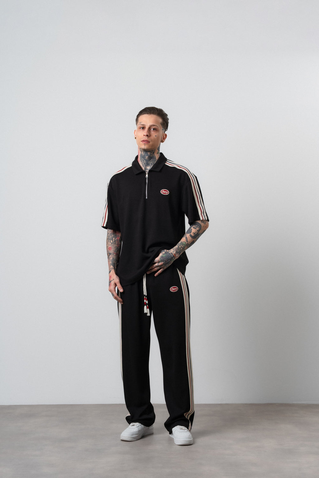 Champ Striped Regular Fit Tracksuit Black