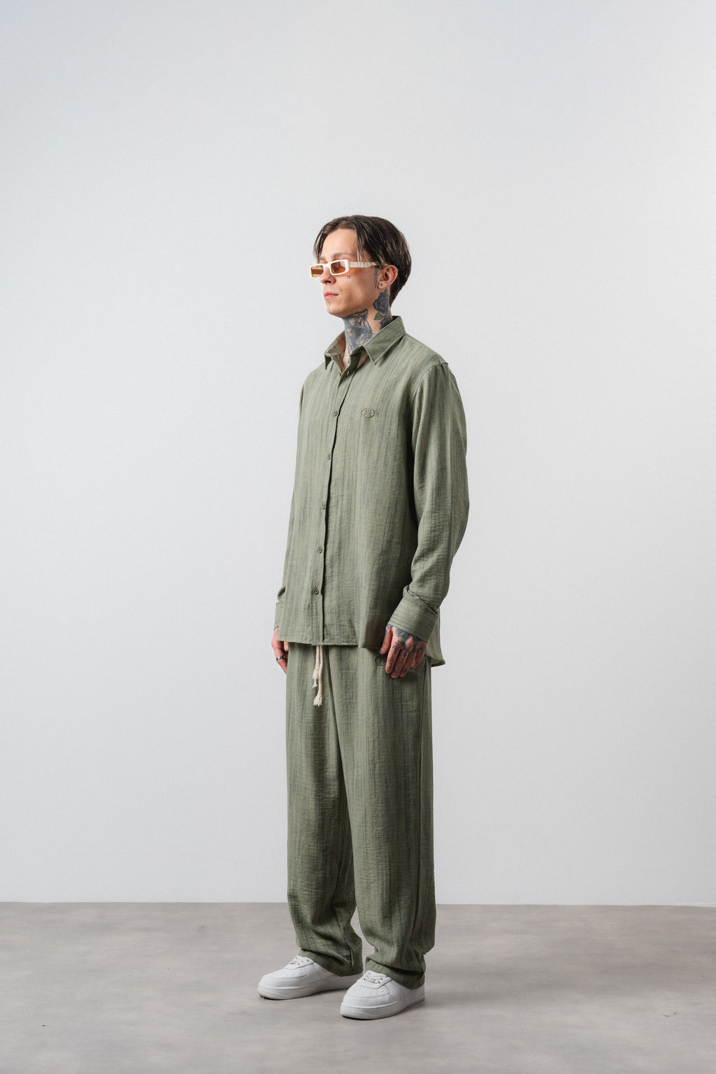 R Embroidered Oversized Tracksuit Pastel Green