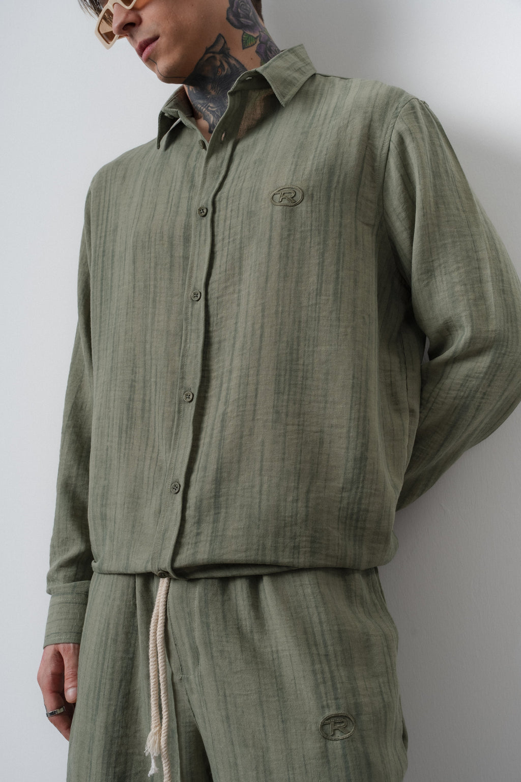 R Embroidered Oversized Tracksuit Pastel Green