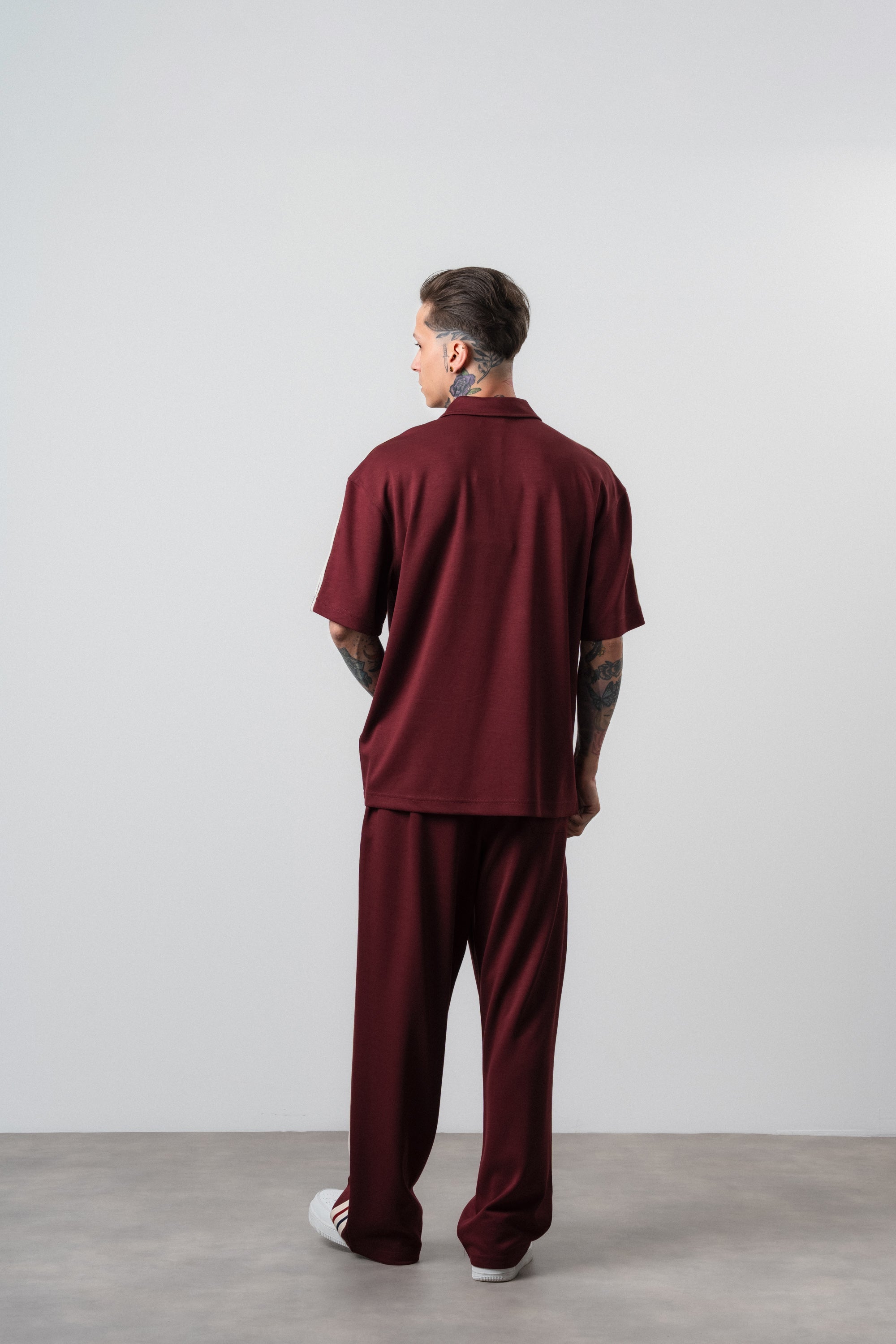 Champ Striped Regular Fit Tracksuit Burgundy