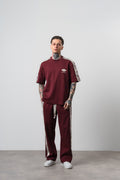FFB Striped Regular Fit Tracksuit Burgundy