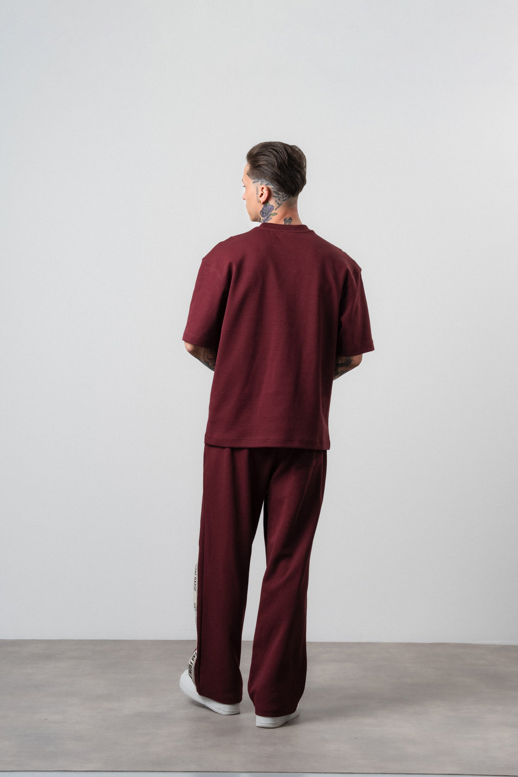 FFB Striped Regular Fit Tracksuit Burgundy